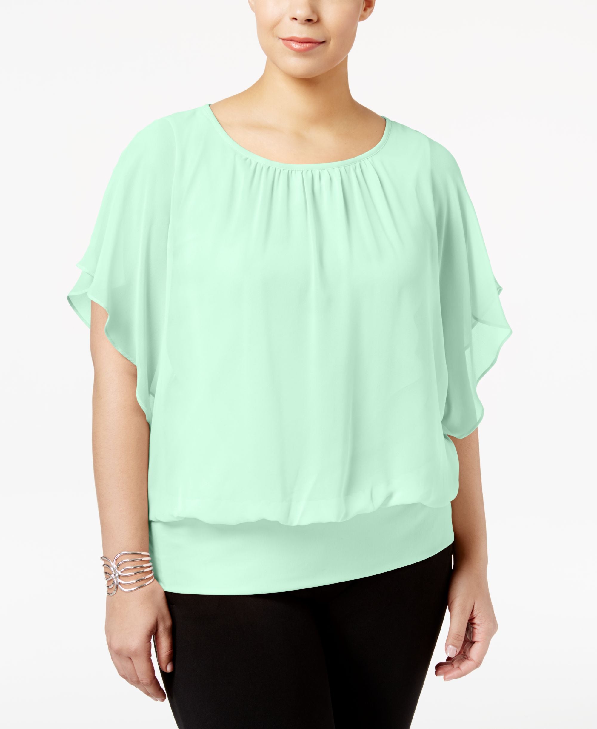 JM Collection Plus Size Banded Bottom Top