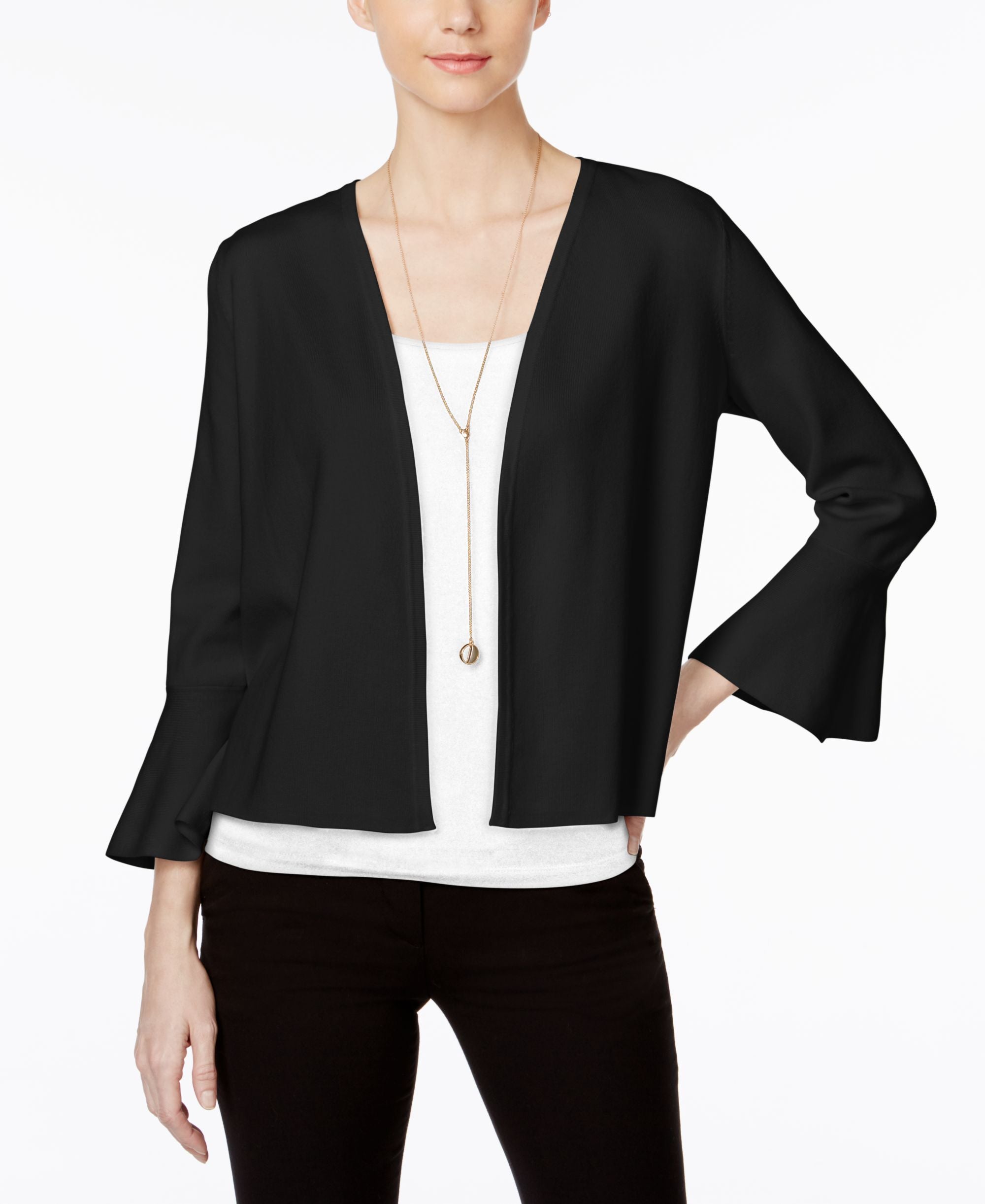 Alfani Petite Ruffle Sleeve Cardigan