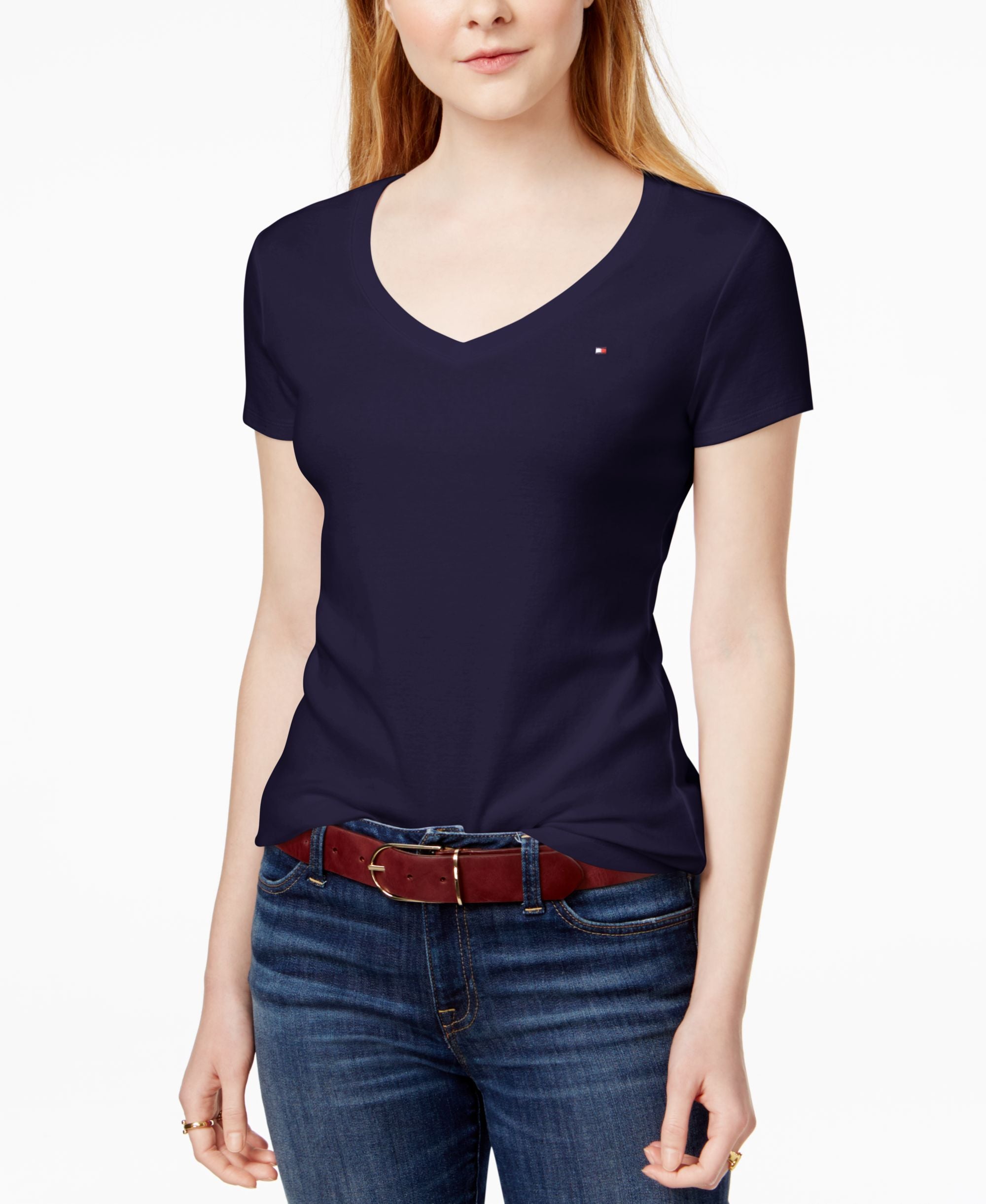 Tommy Hilfiger Womens V Neck T-Shirt