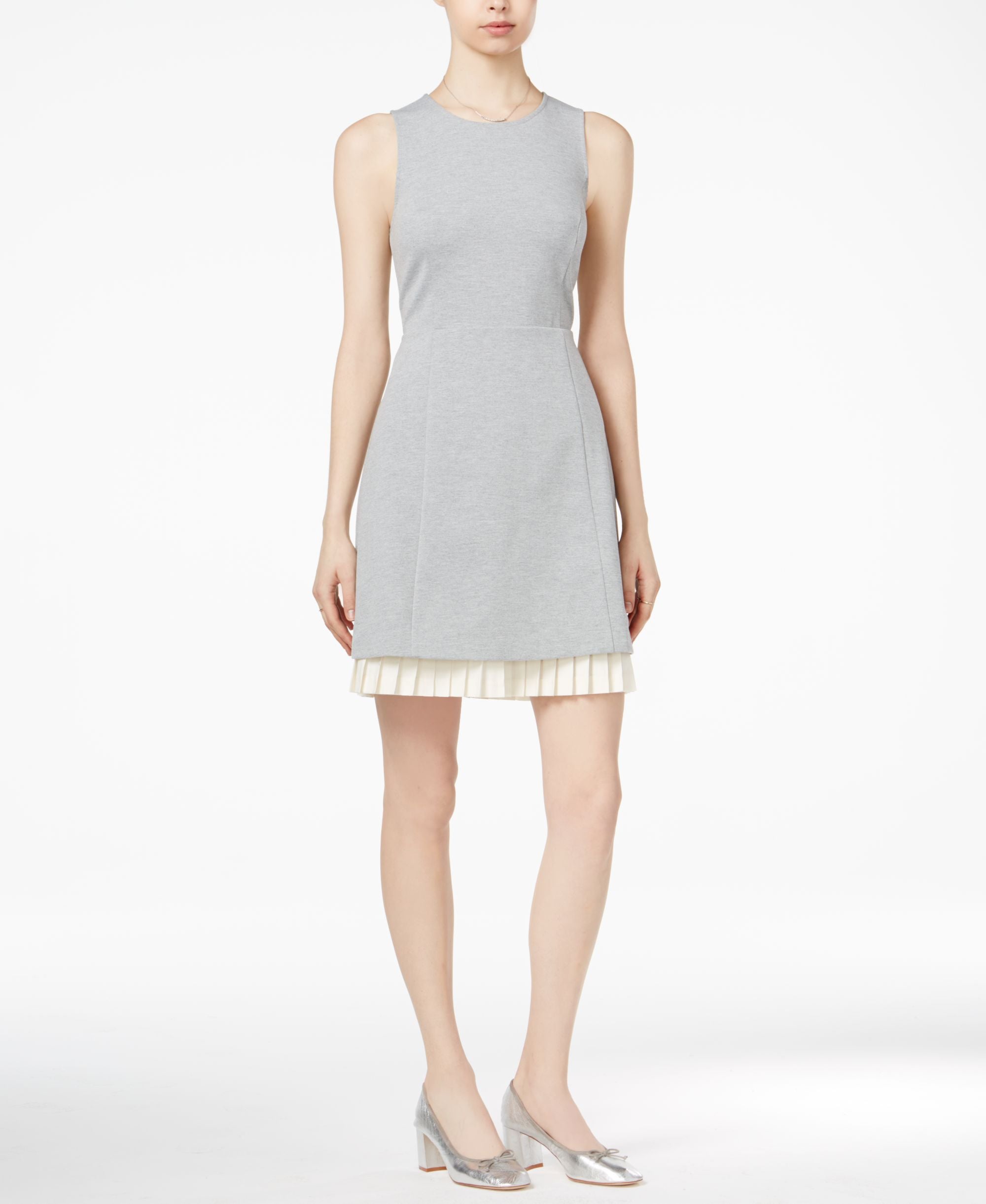 Maison Jules Pleated Contrast Dress