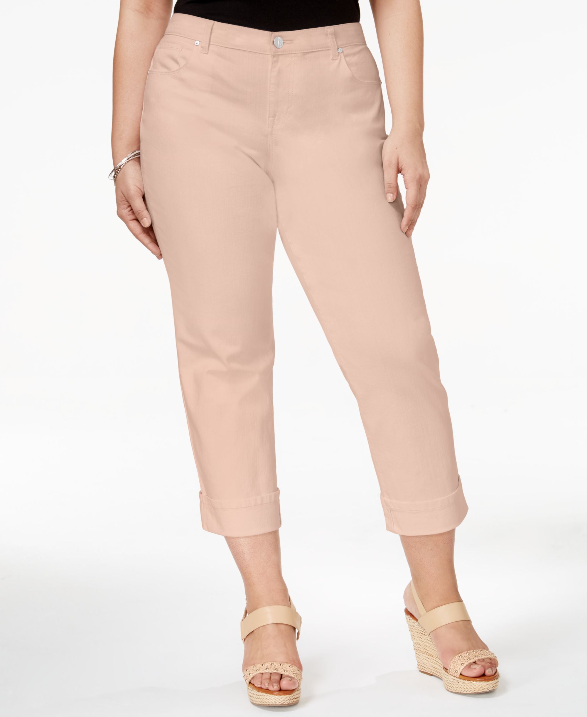 Style & Co Plus Size Curvy Cuffed Capri Jeans