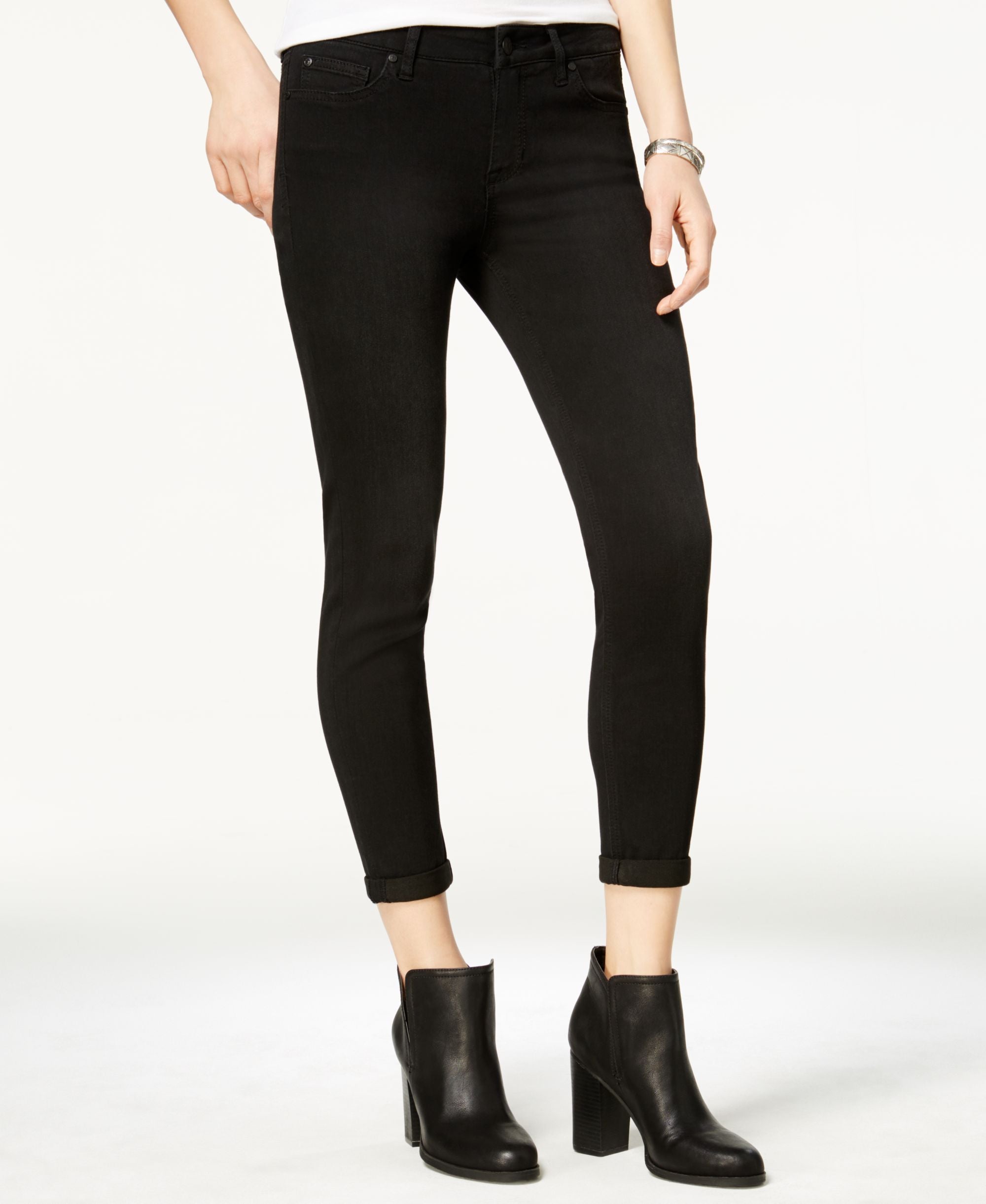 Celebrity Pink Juniors Cuffed Skinny Ankle Jeans