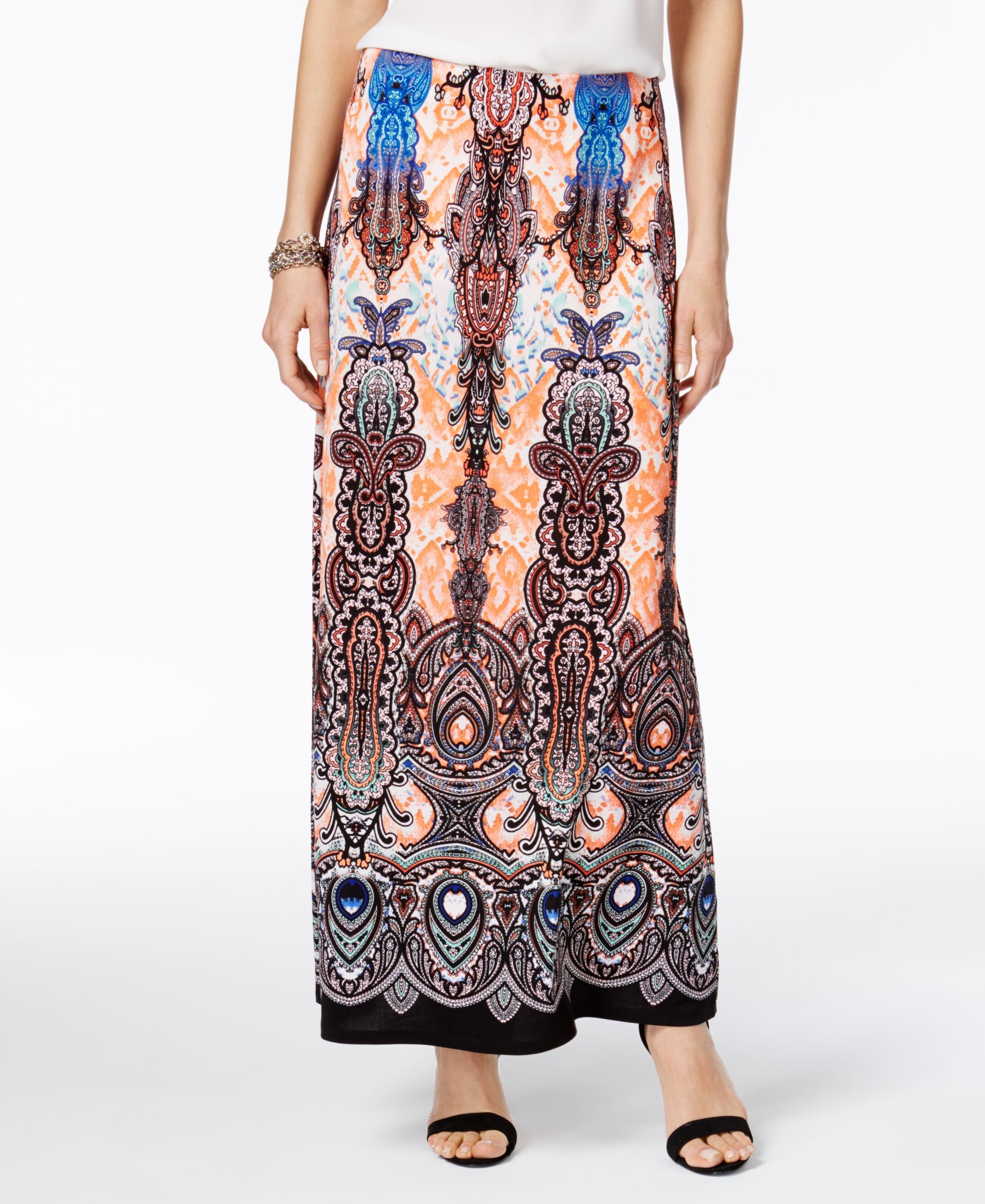 Eci Ikat Print Maxi Skirt