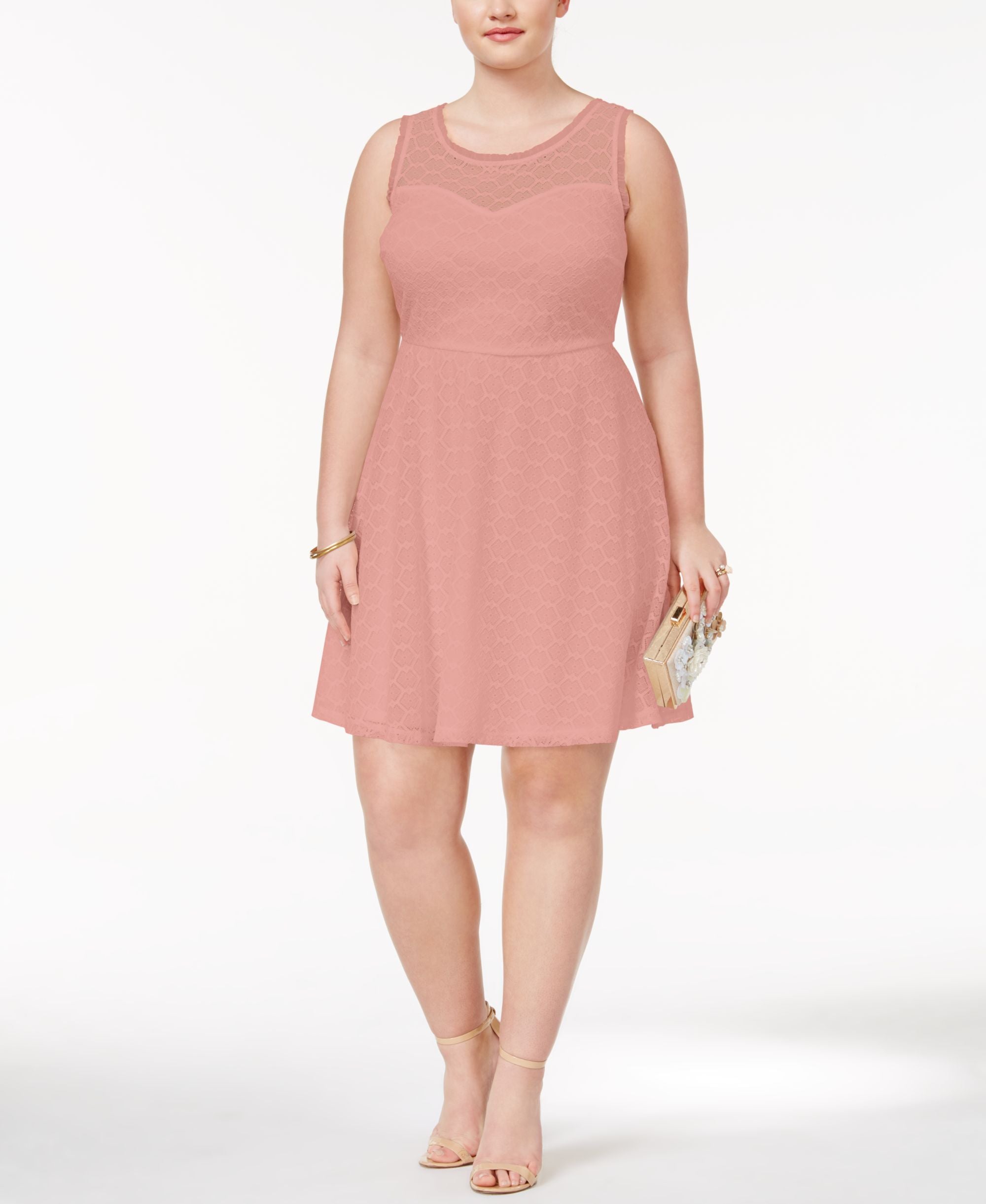 Love Squared Trendy Plus Size Lace Fit Flare Dress