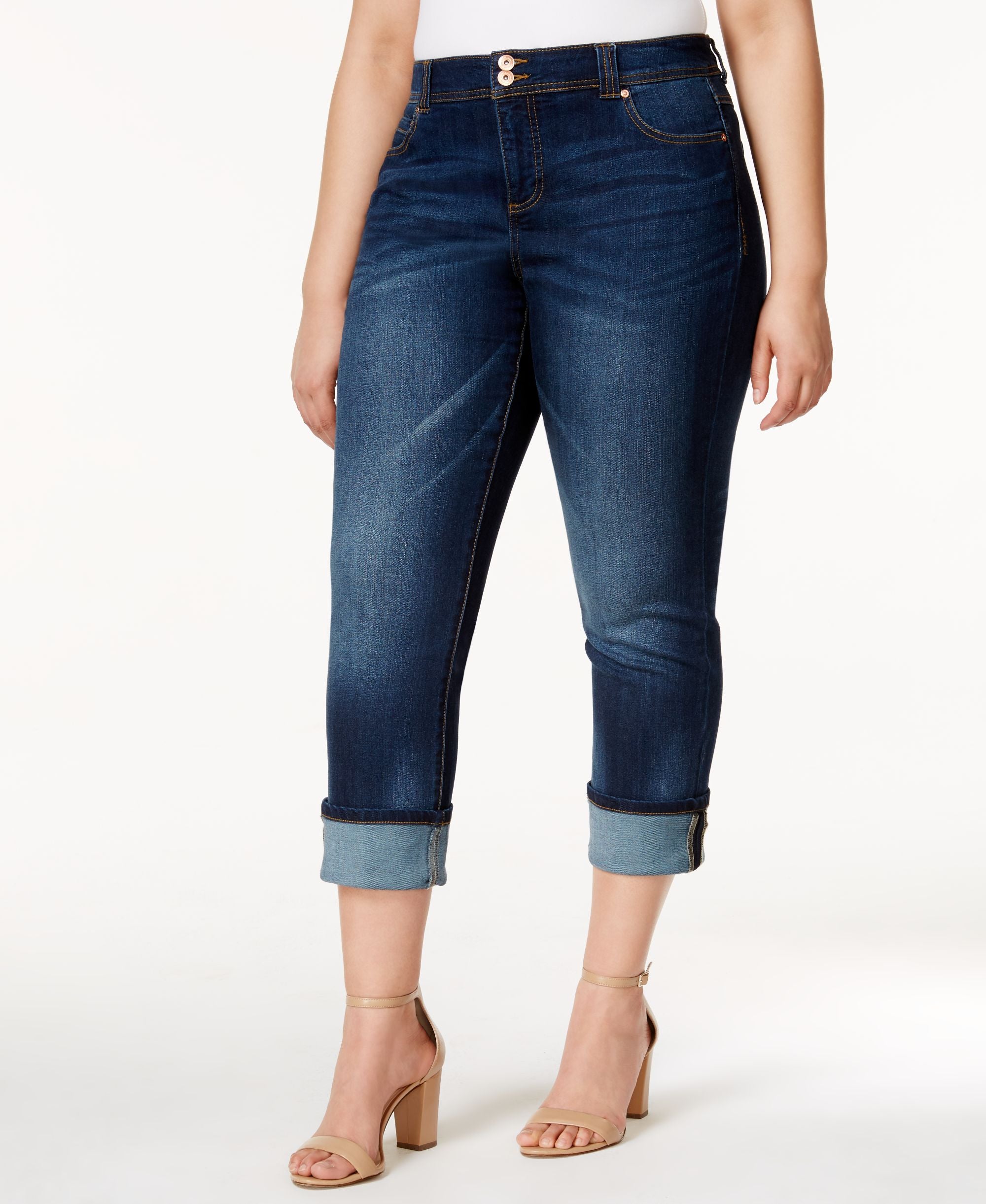 Plus Size Cropped Straight Leg Jeans