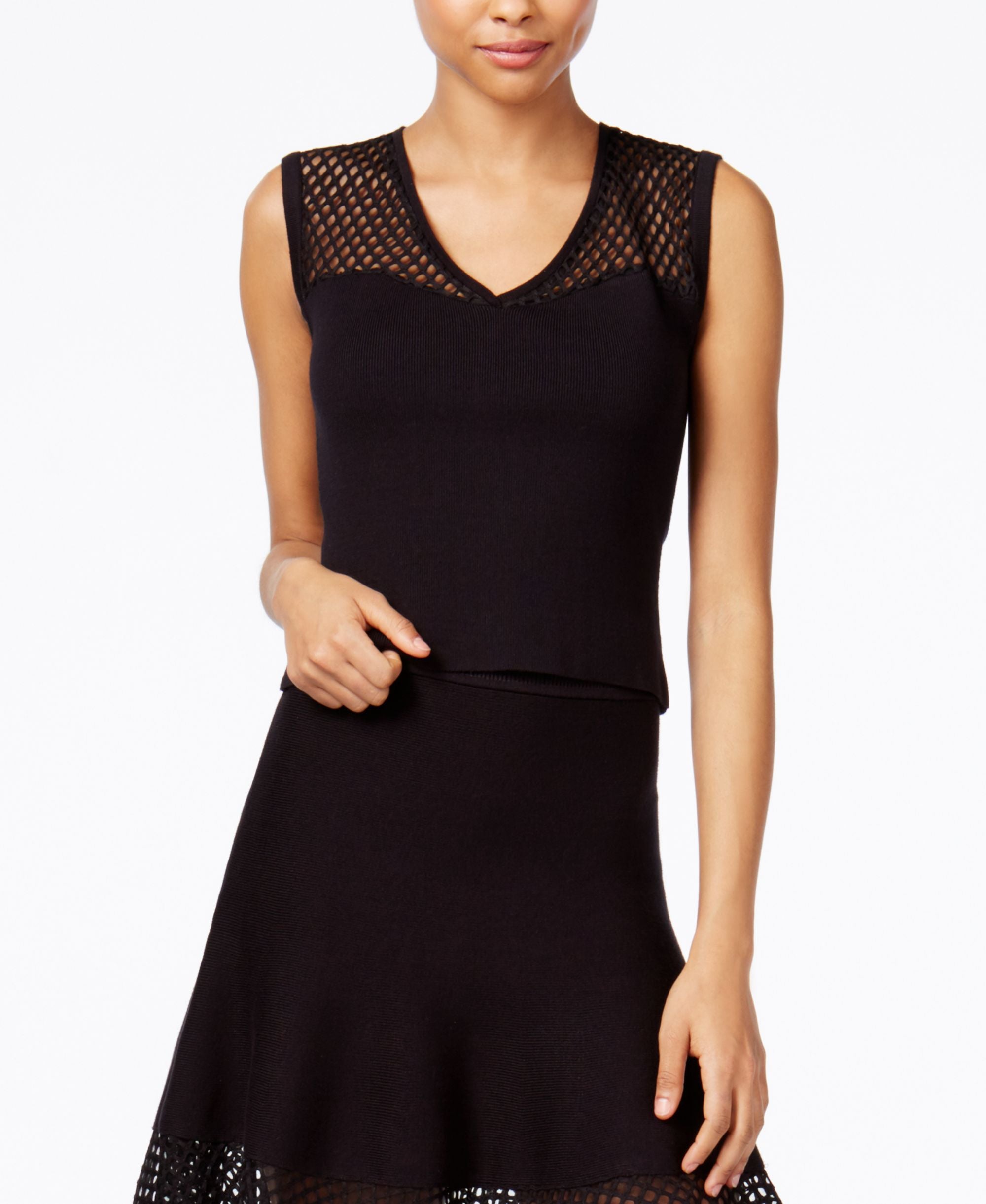 Rachel Rachel Roy Mixed Media Crop Top