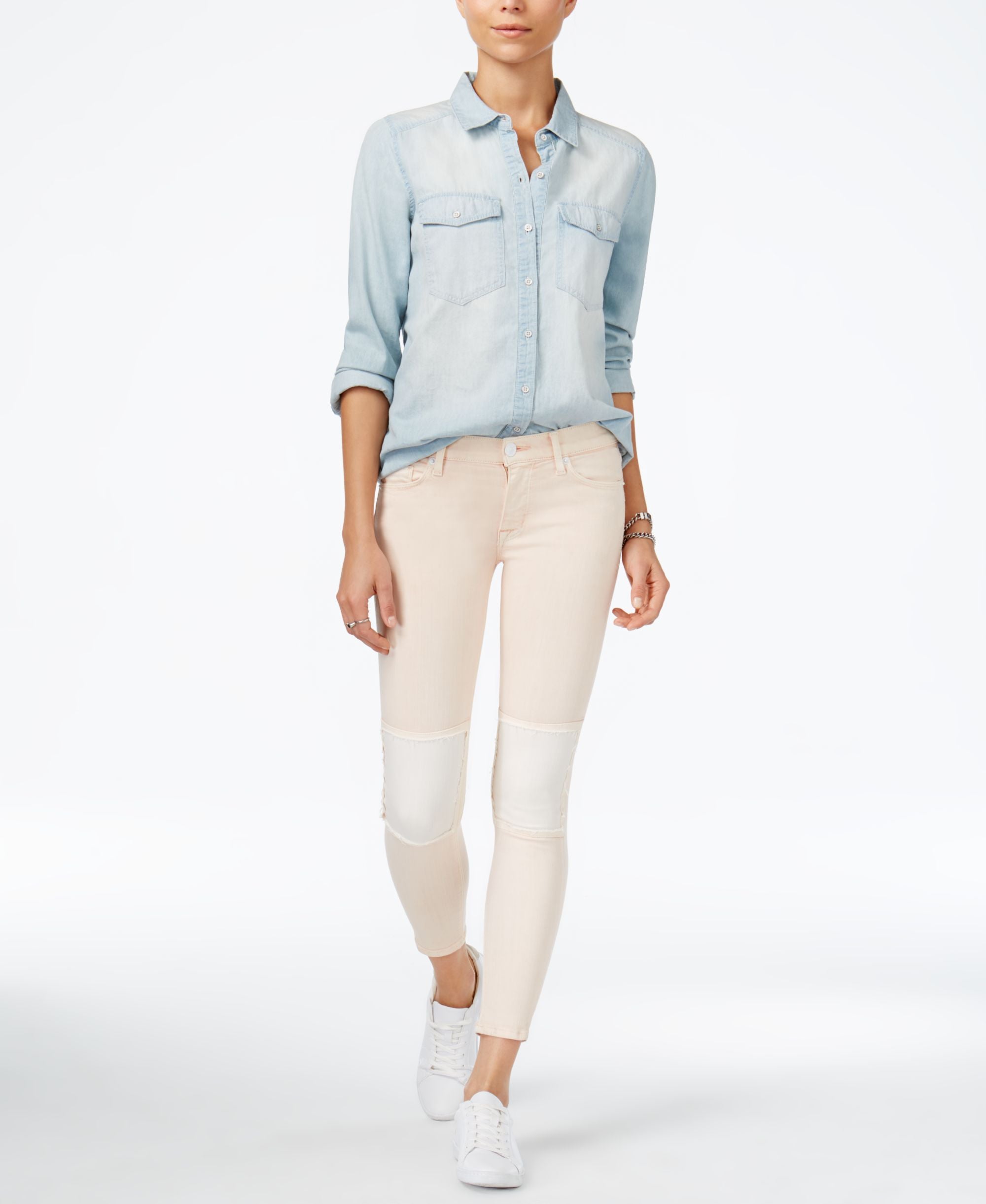 Hudson Jeans Suzzi Patched Skinny Jeans
