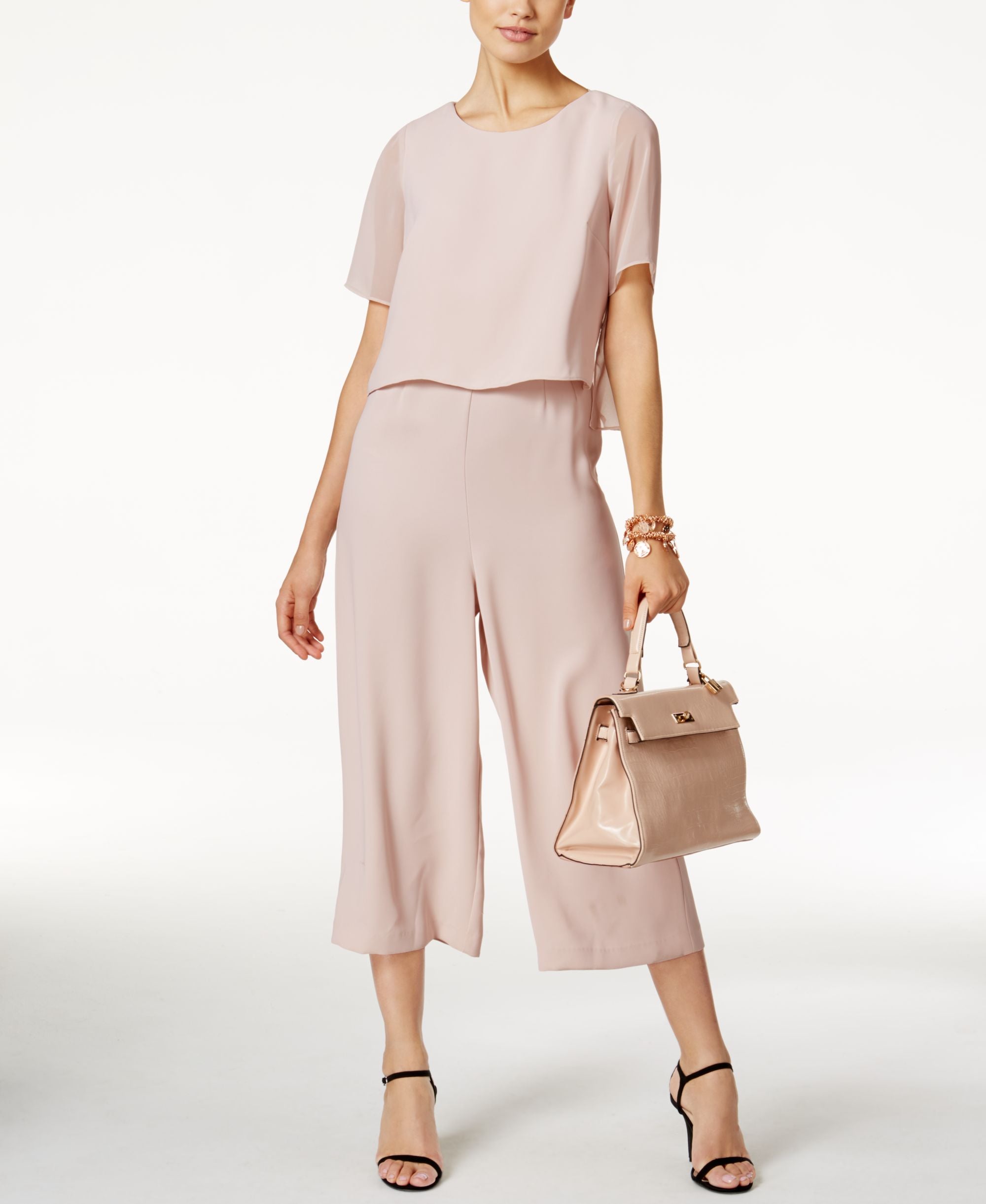 Alfani Petite Popover Culotte Jumpsuit