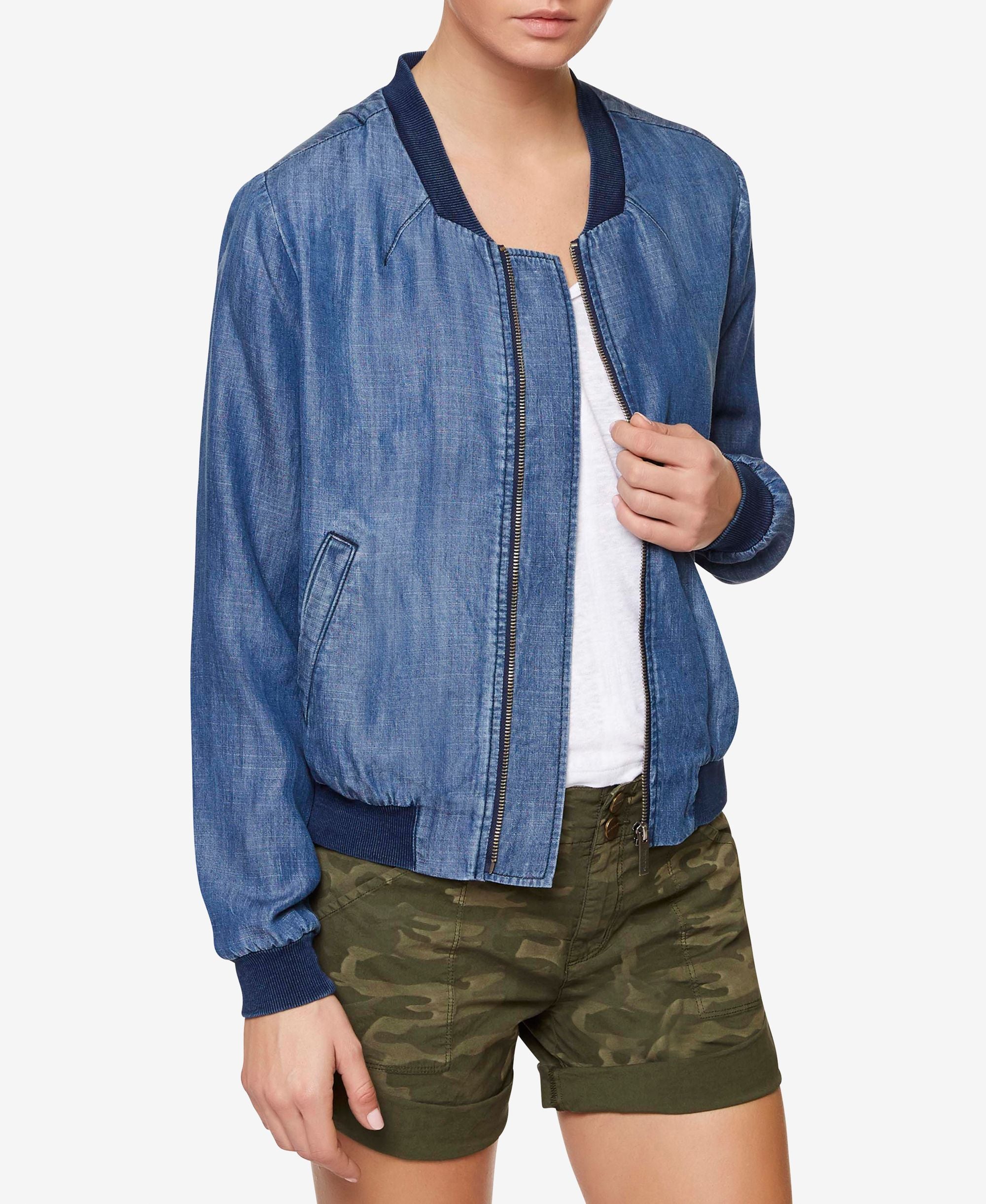 Sanctuary Chambray Bomber Jacket