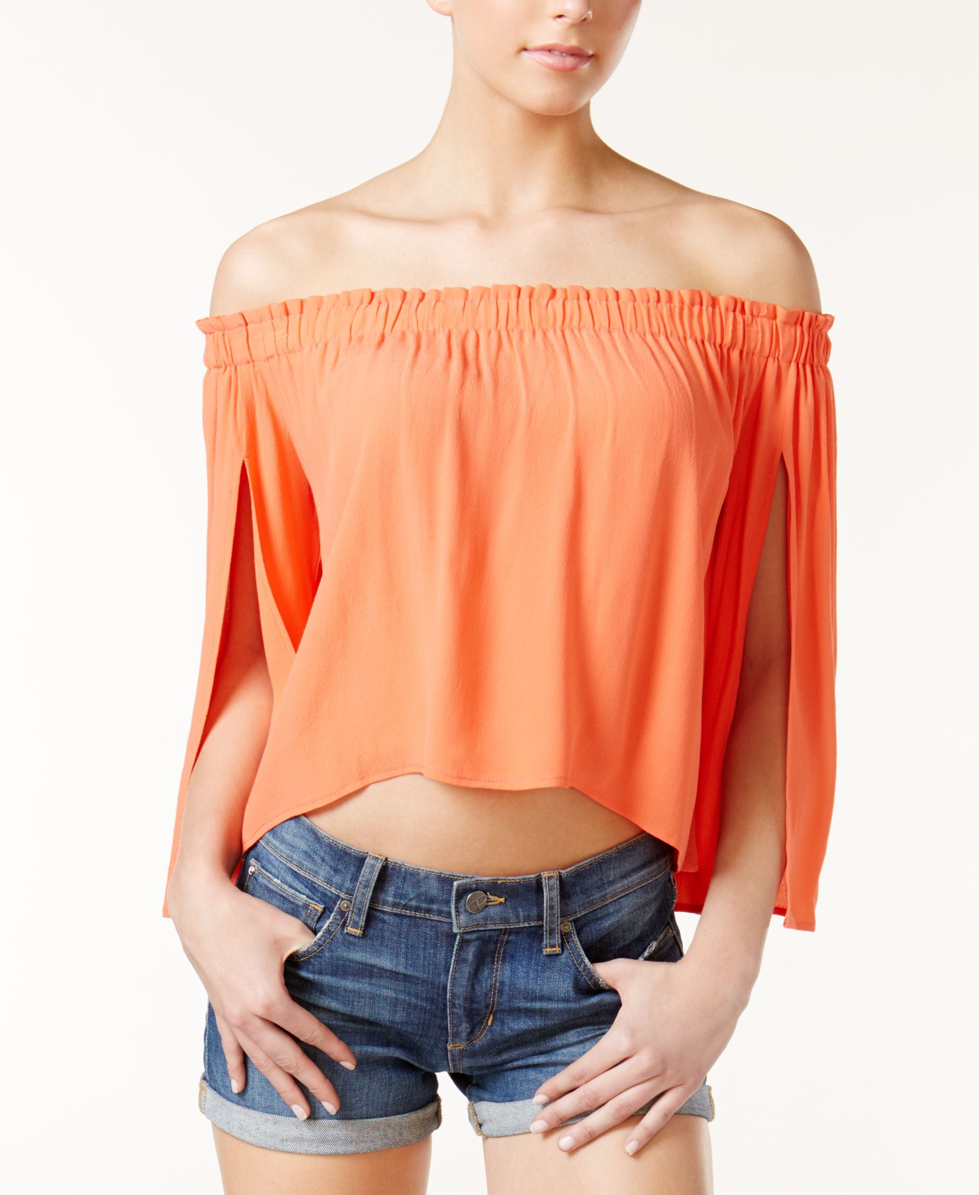 Astr Anabelle Off The Shoulder Crop Top