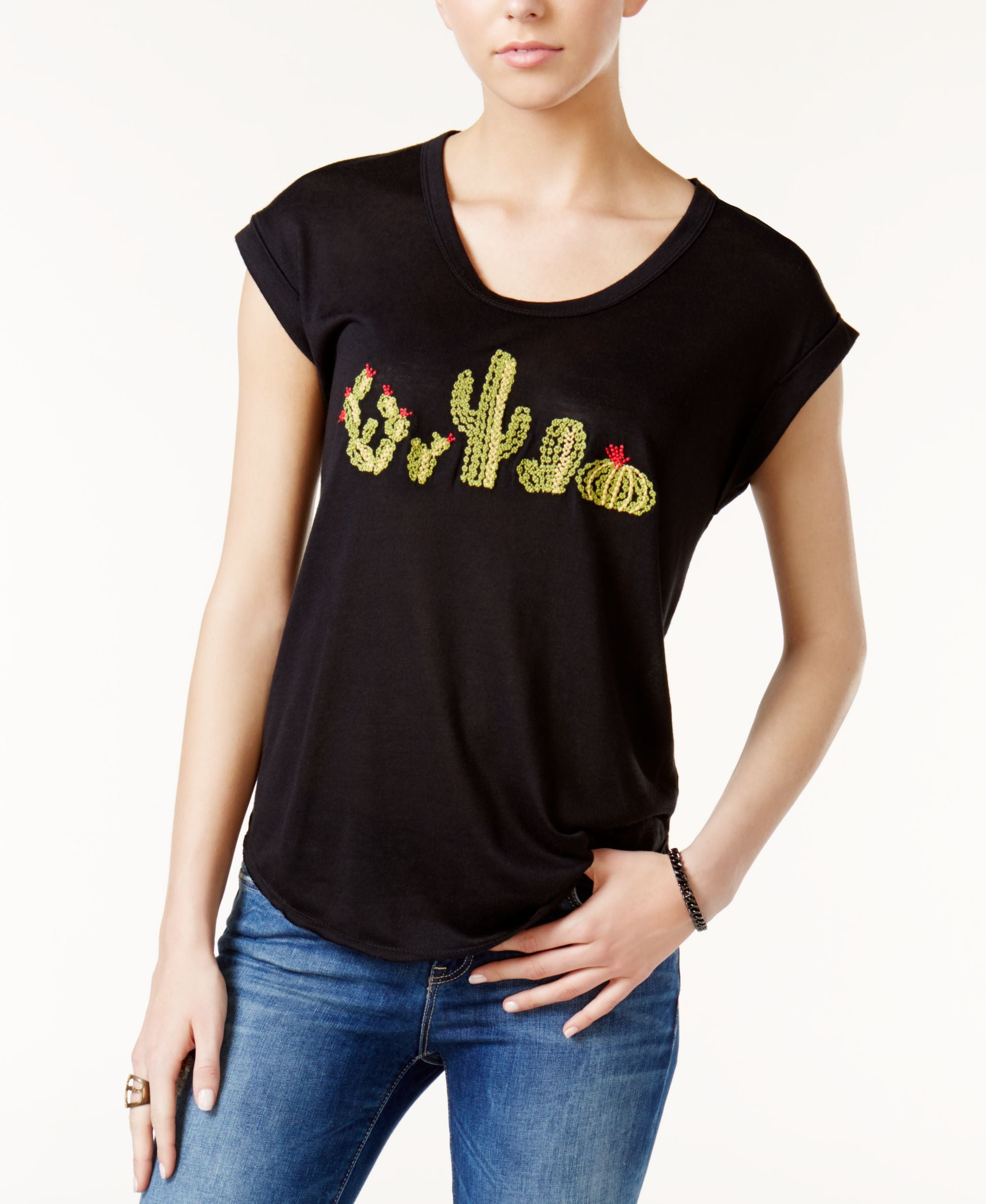 Carbon Copy Cotton Cactus Graphic T-Shirt