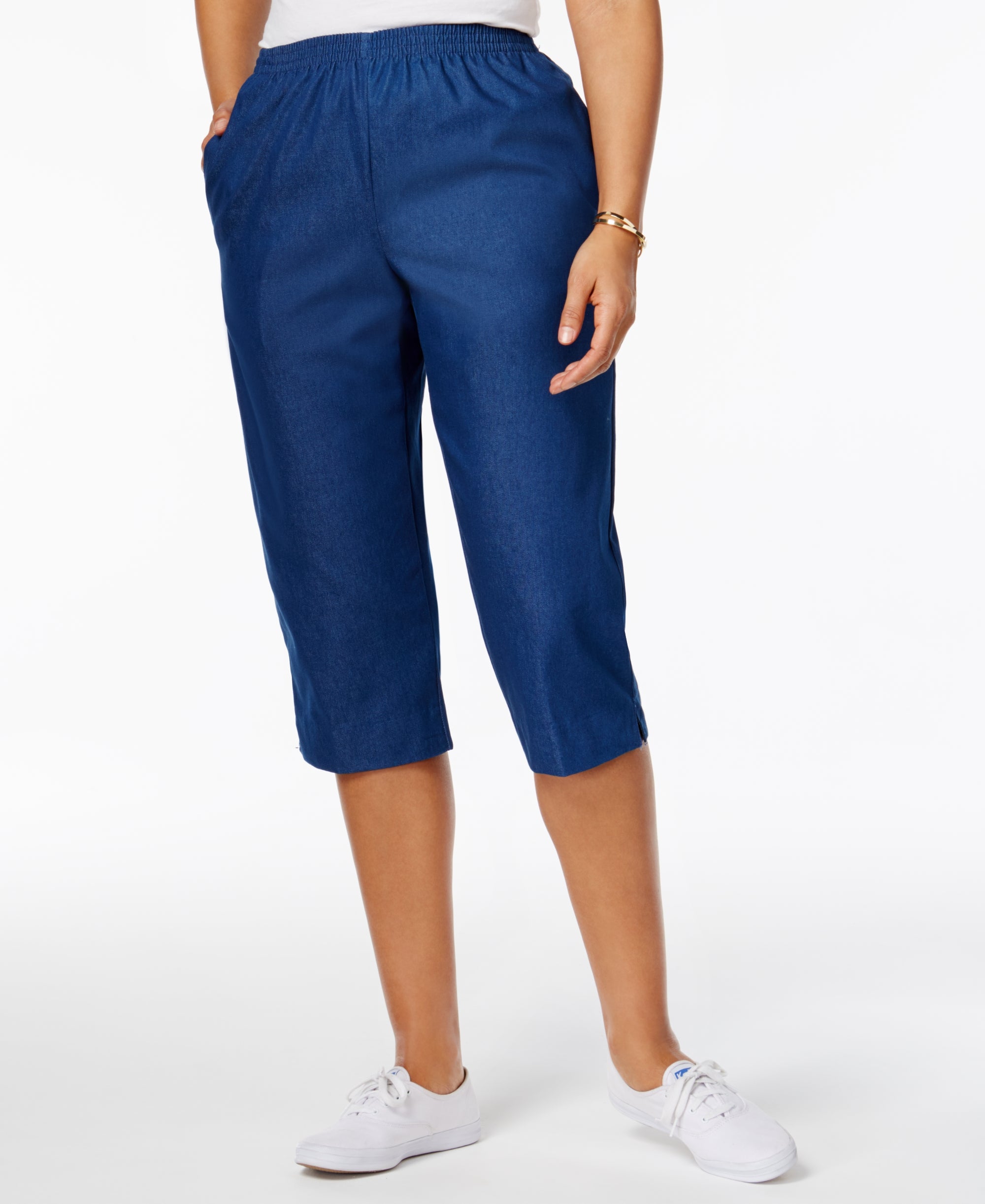 Alfred Dunner Classics Pull-On Cropped Denim Pants Denim 12