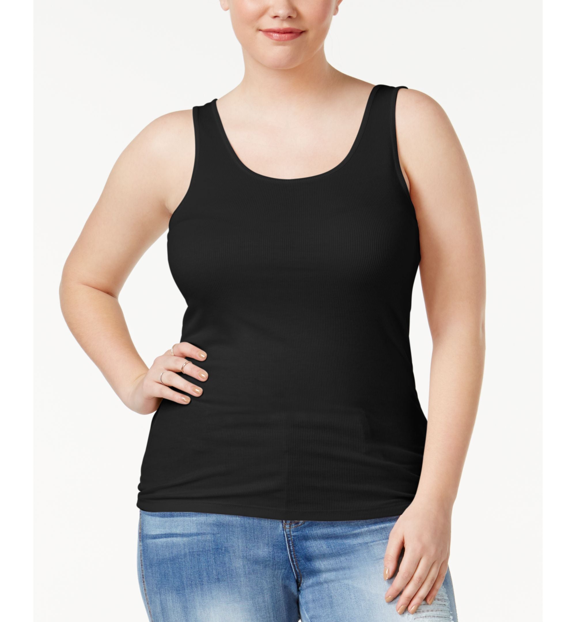 Celebrity Pink Trendy Plus Size Ribbed Tank Top