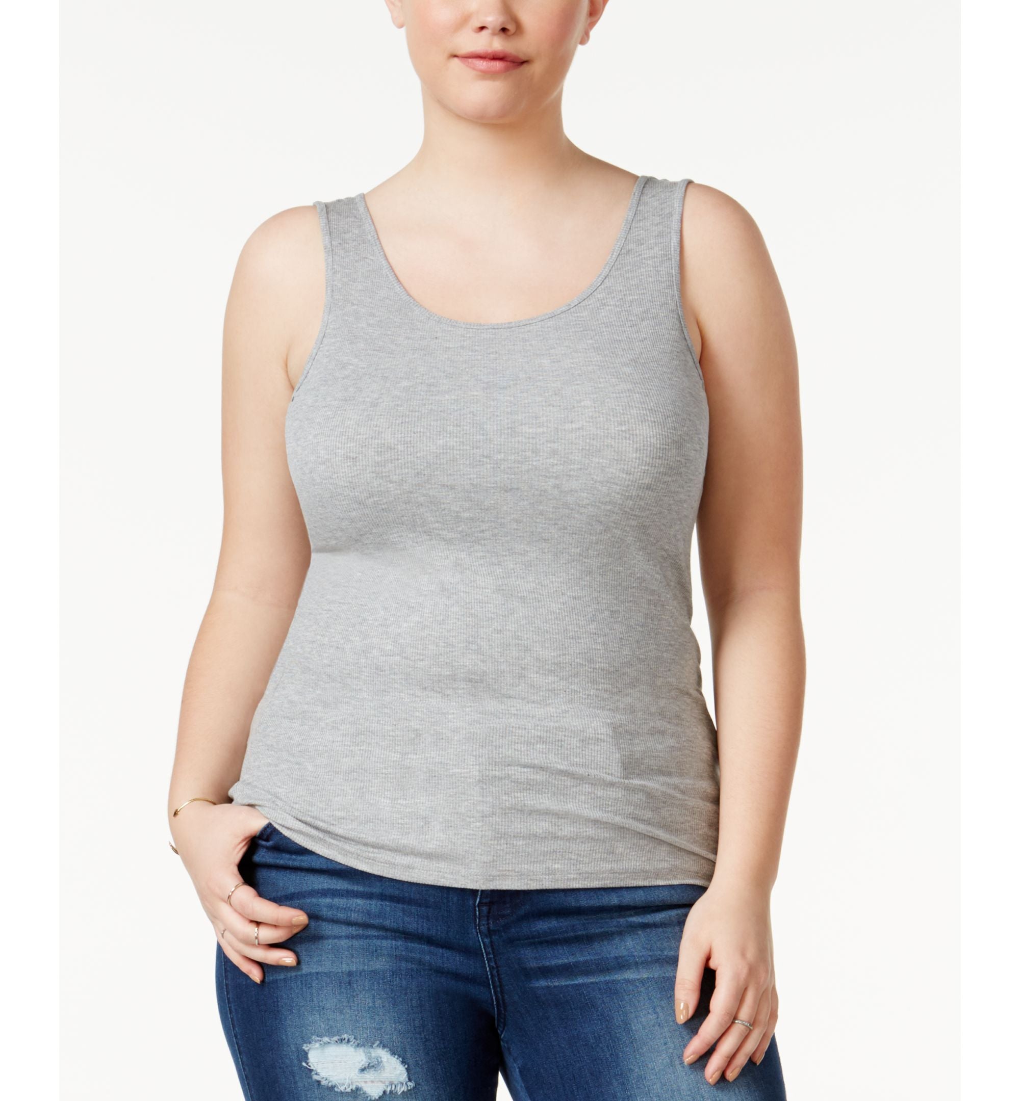 Celebrity Pink Trendy Plus Size Ribbed Tank Top