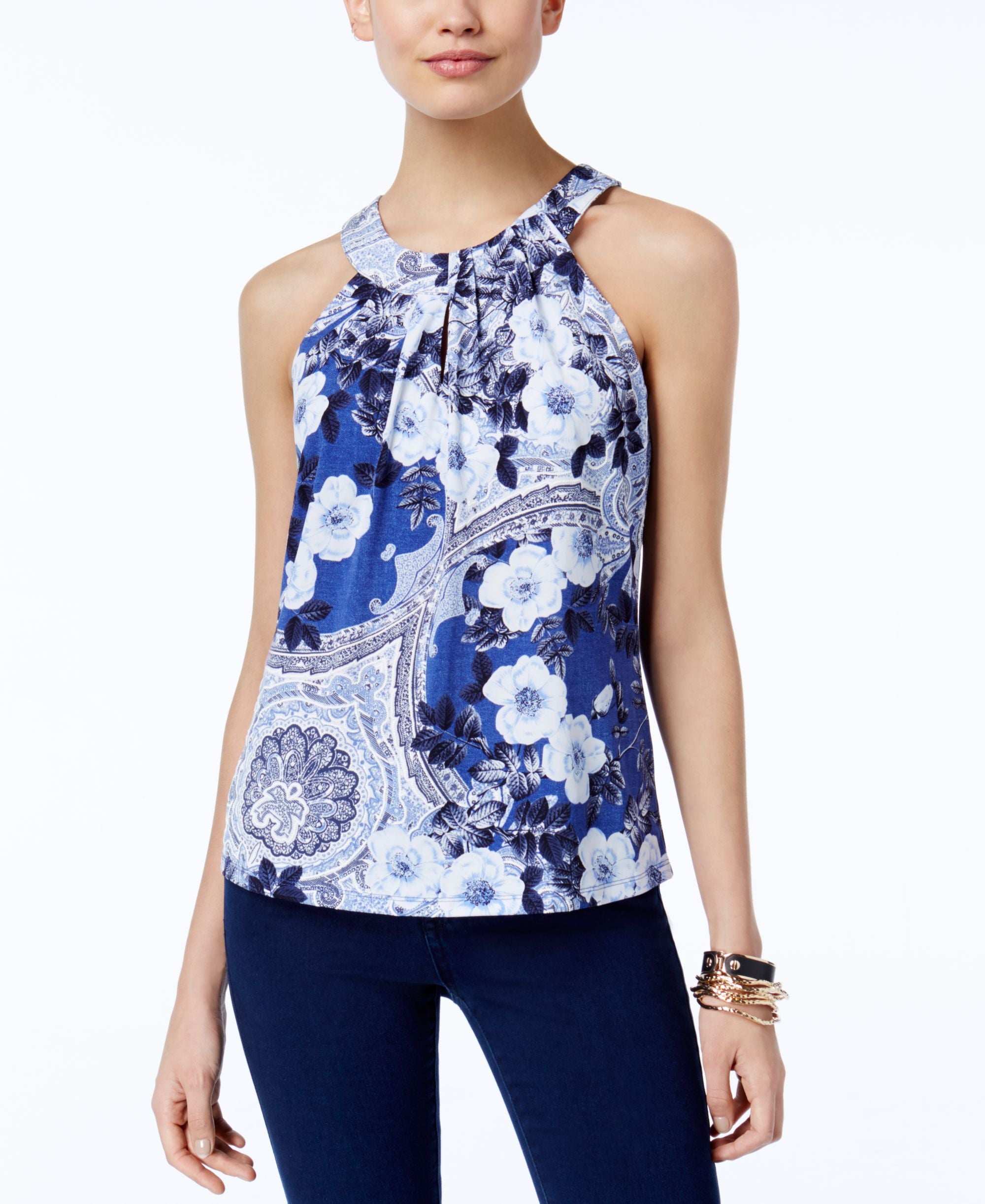 INC International Concepts Printed Halter Top