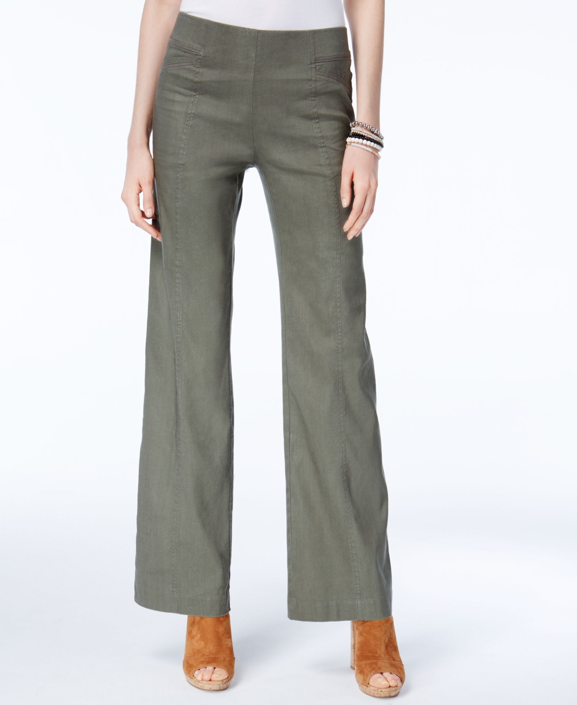 INC International Concepts Linen Blend Wide Leg Pants