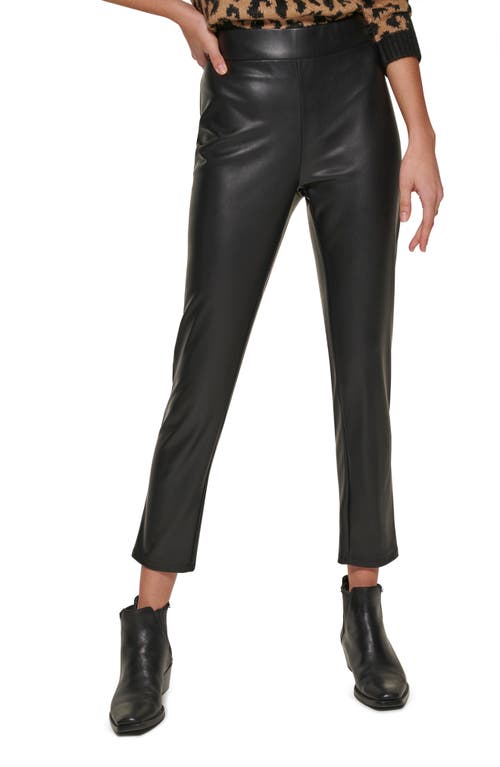 Women's Faux-Leather High-Rise Side-Zip Pants