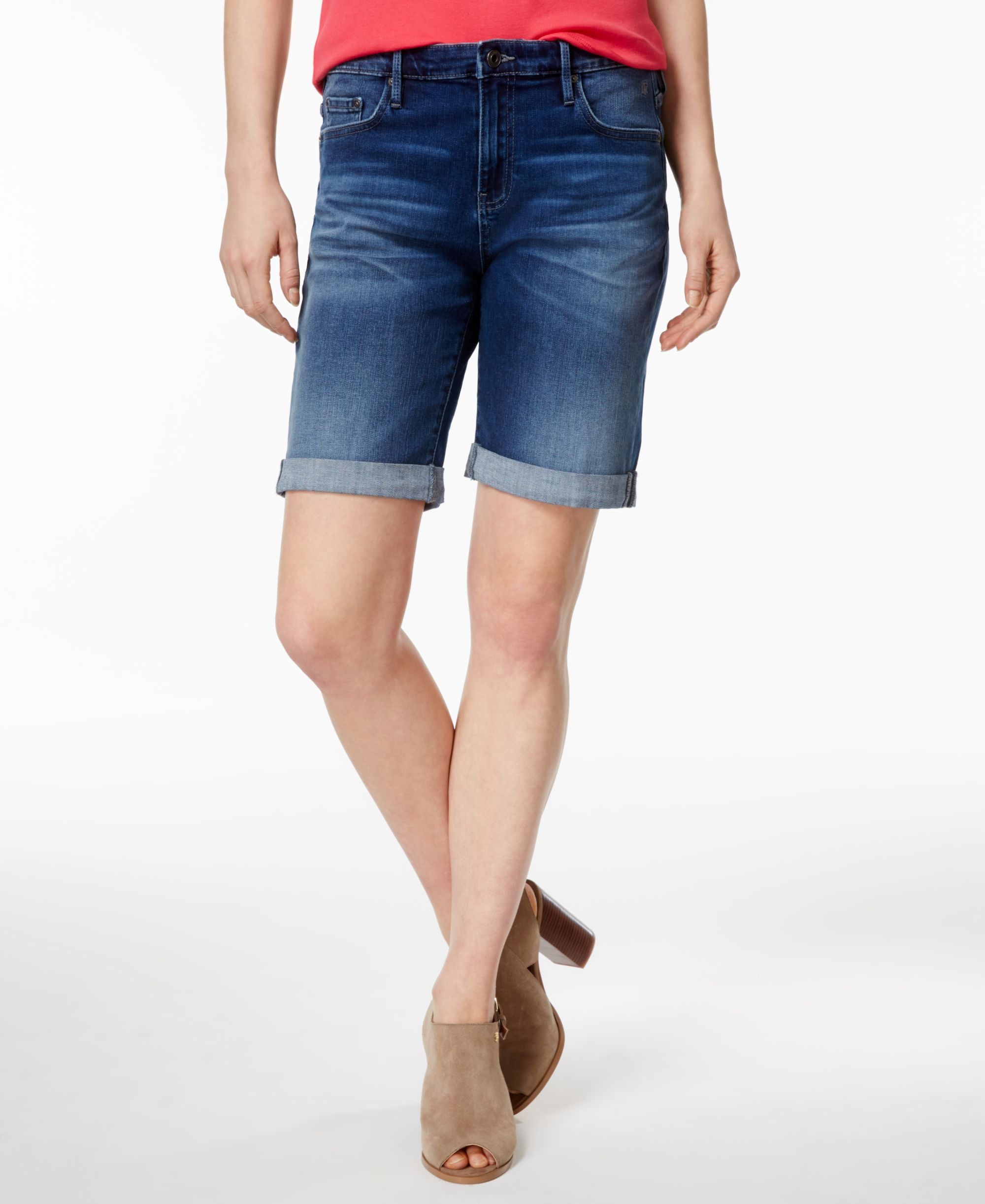 Tommy Hilfiger Womens Th Flex Cuffed Bermuda Shorts