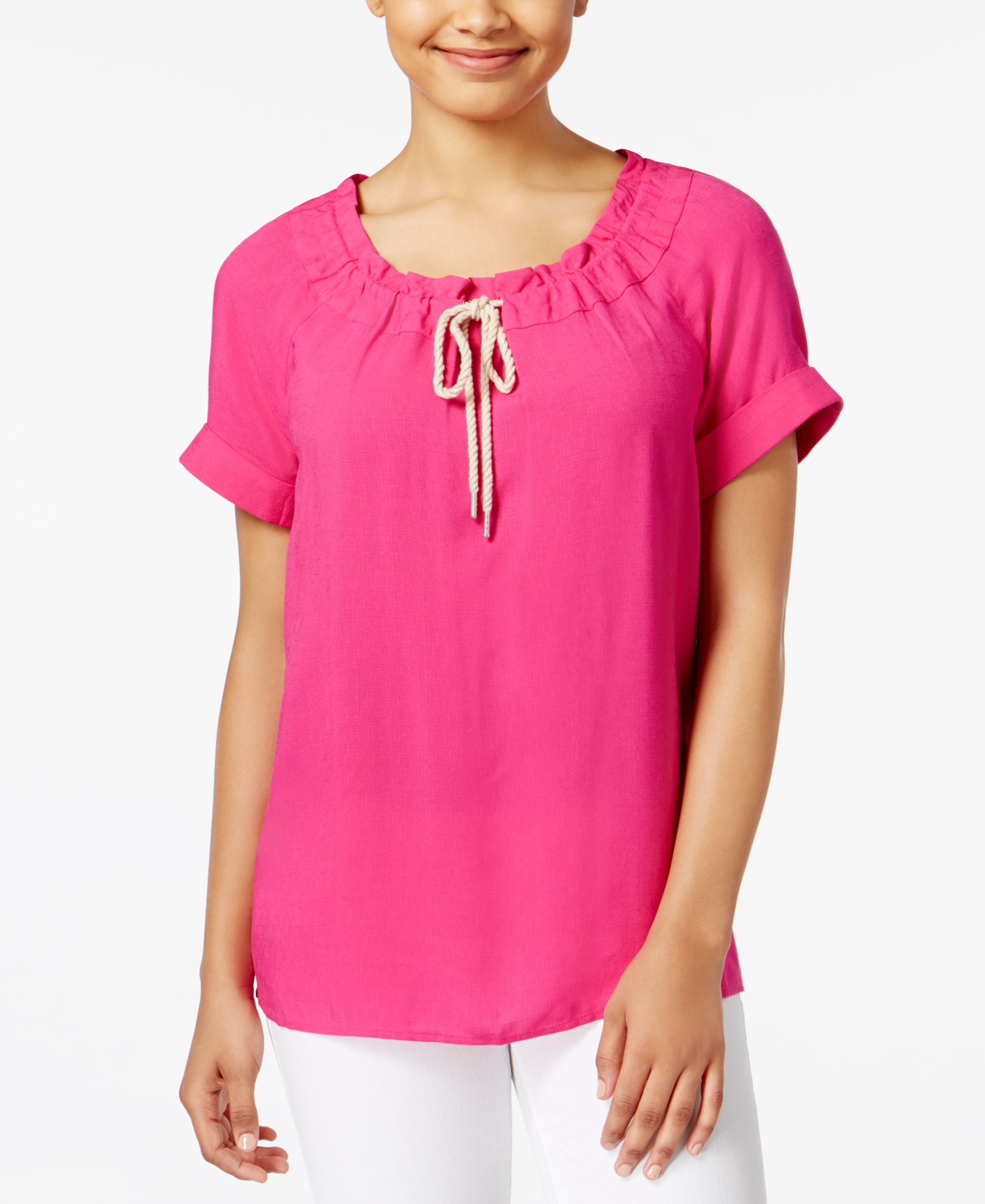 G.h. Bass Co. Drawstring Neck Top