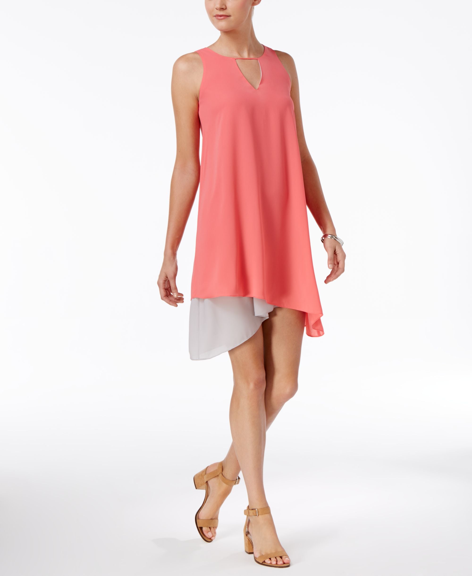 BAR III Asymmetrical Contrast Dress
