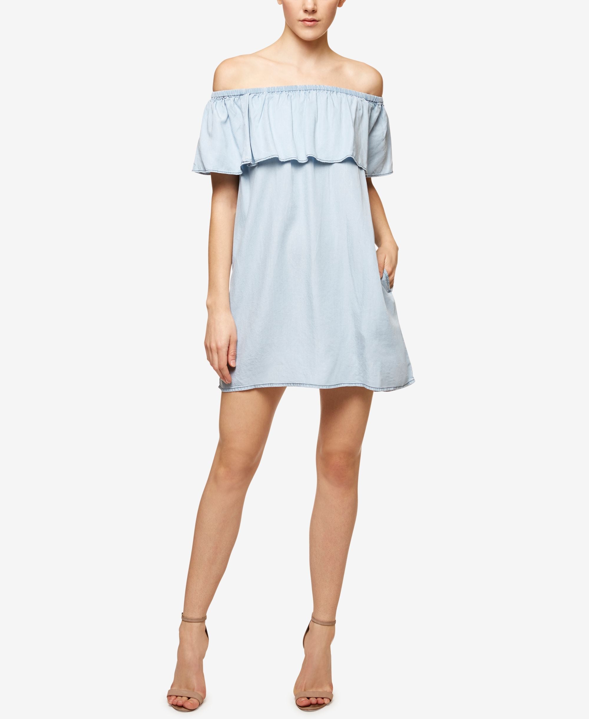 Sanctuary Misha Off The Shoulder Printed Flounce Dress