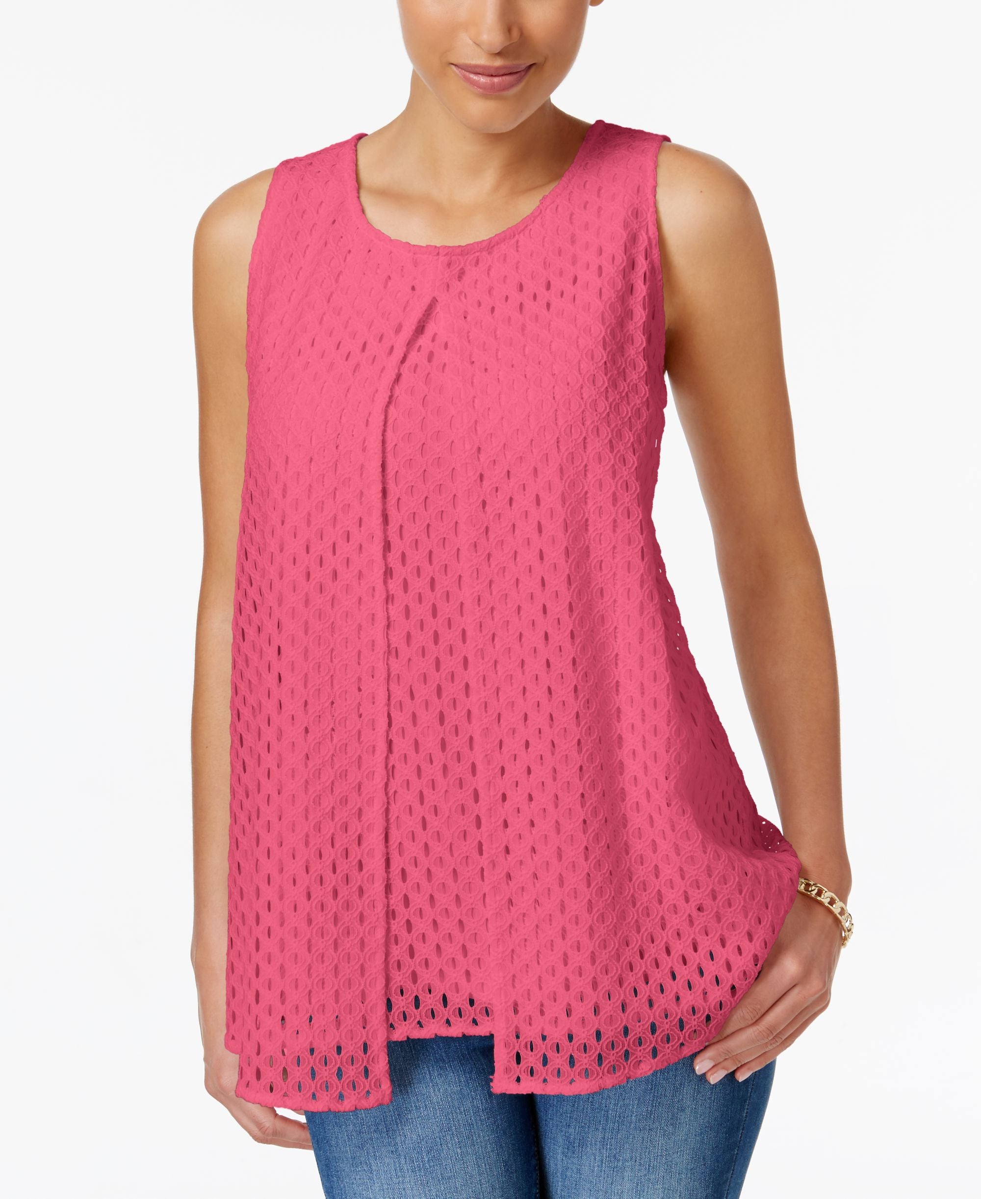Charter Club Lace Split Front Top