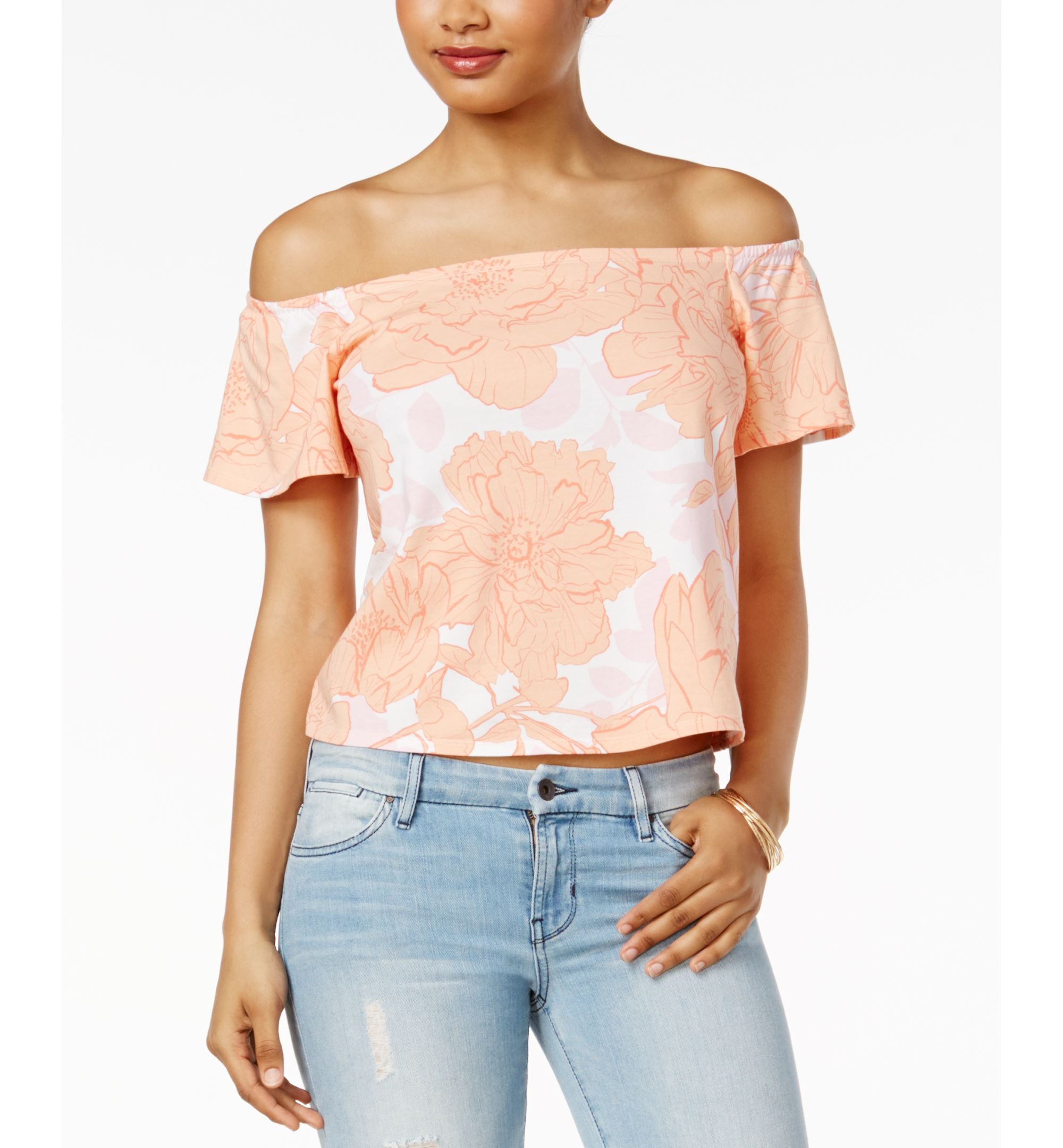 Guess Amore Printed Off The Shoulder Top