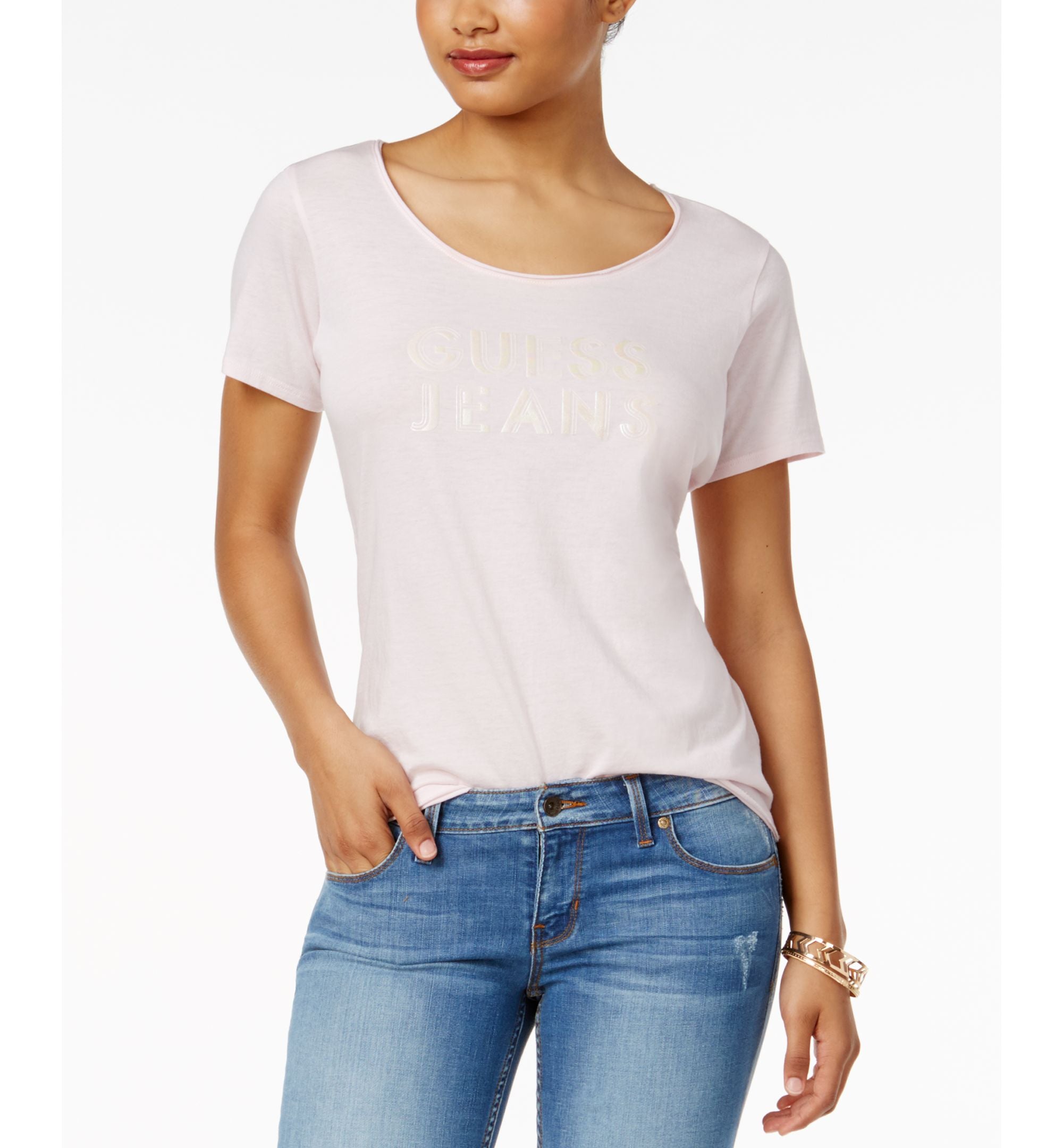 Guess Scoop Neck Graphic T-Shirt