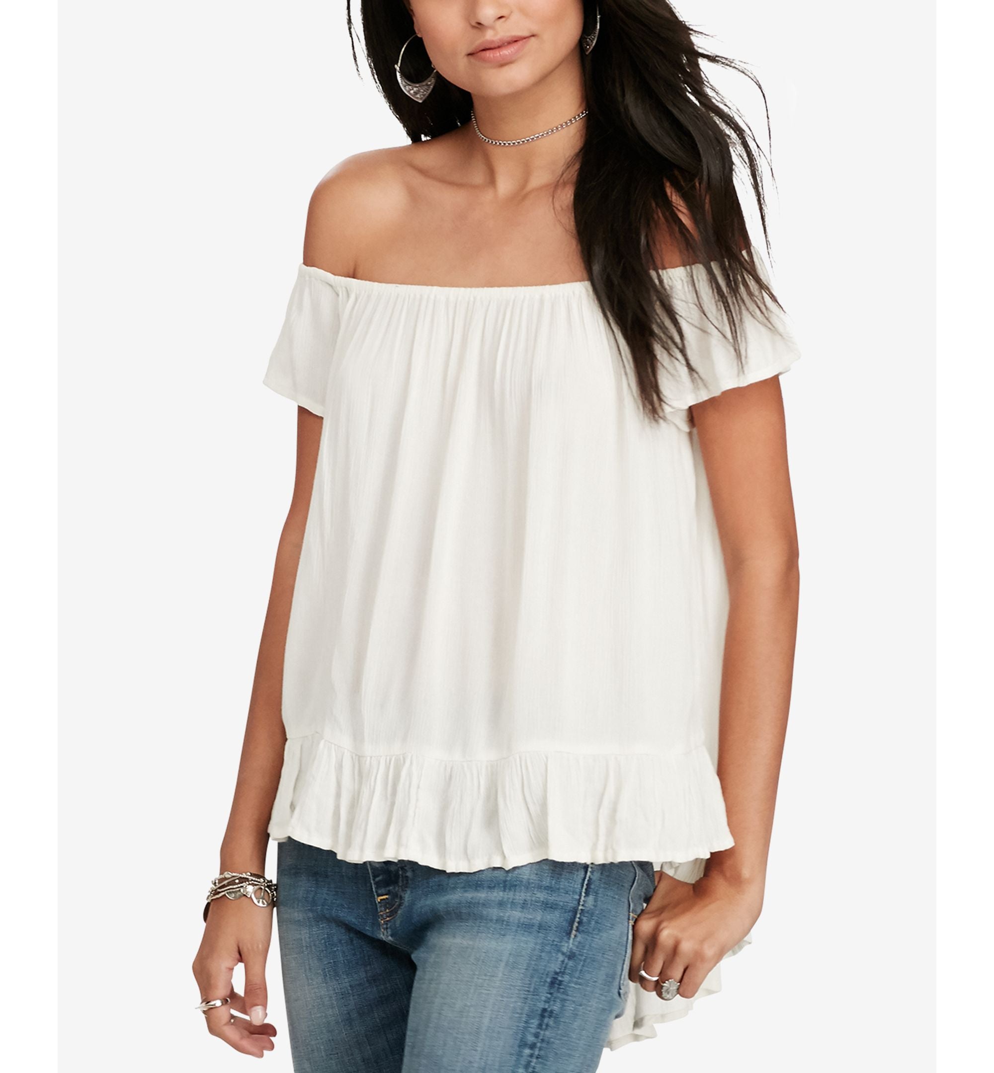 Denim Supply Ralph Lauren Crepe Off The Shoulder Top