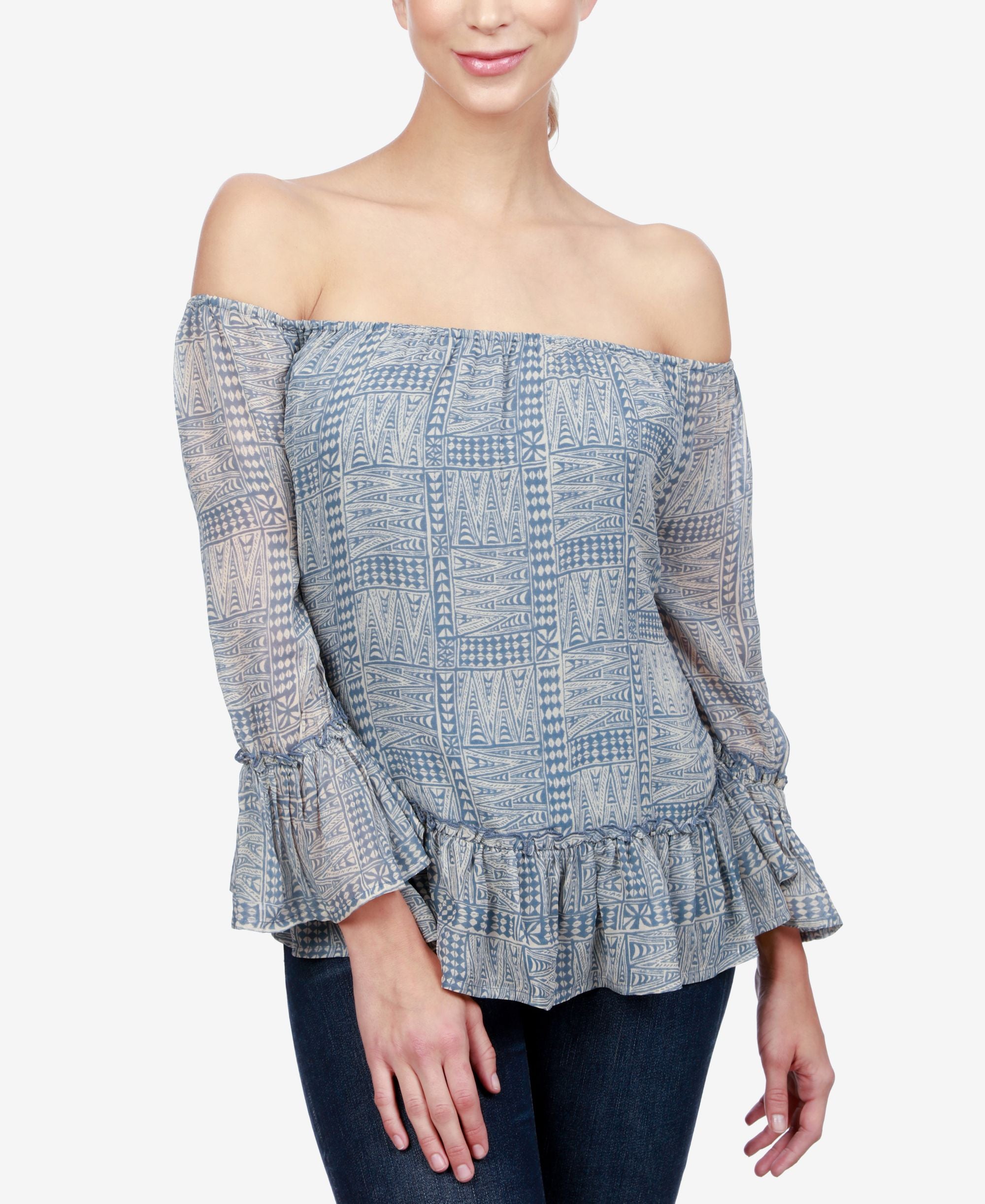 Lucky Brand Ruffled Off The Shoulder Top
