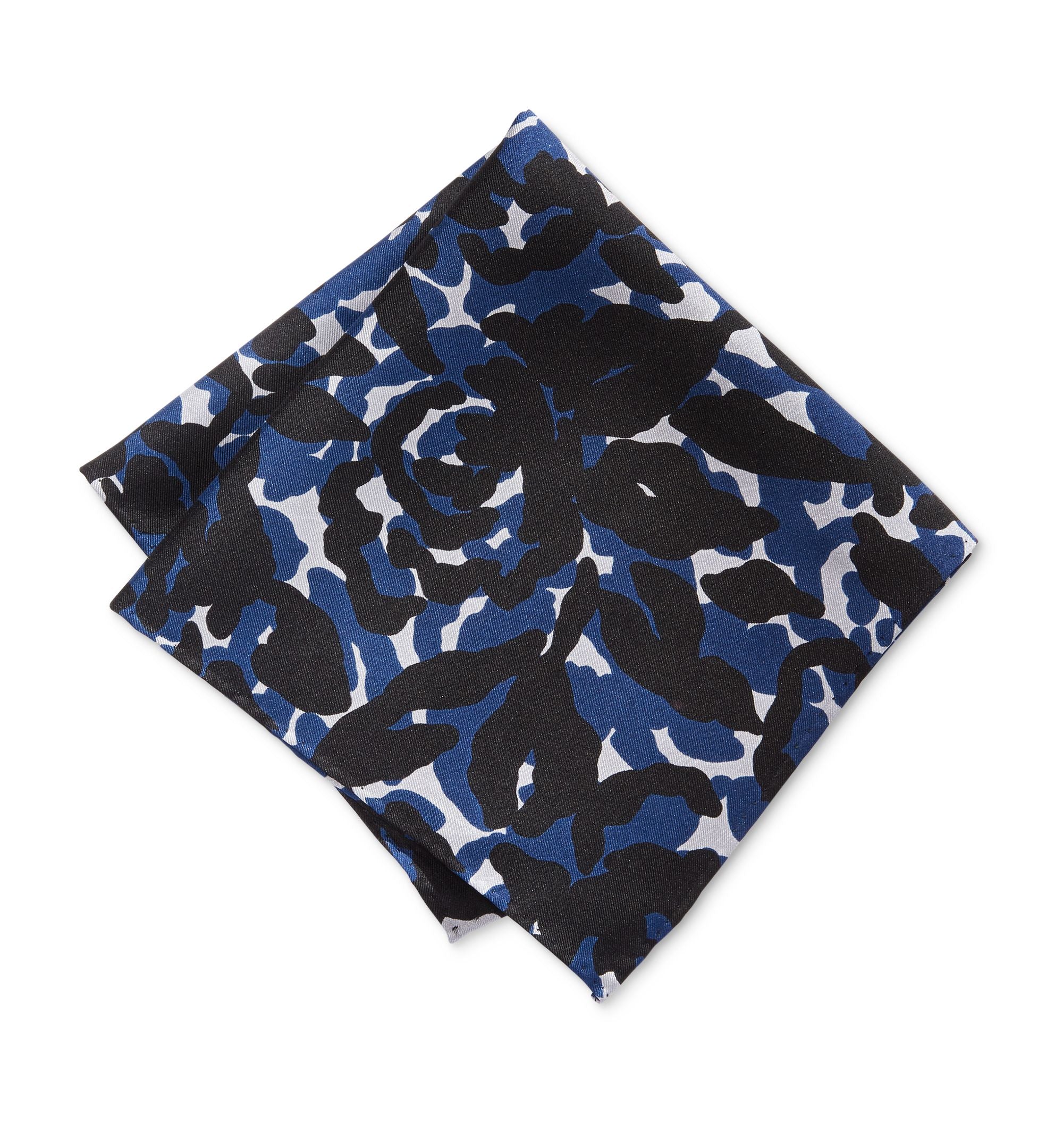 Ryan Seacrest Men's Mulholland Camouflage Pocket Square Blue One Size
