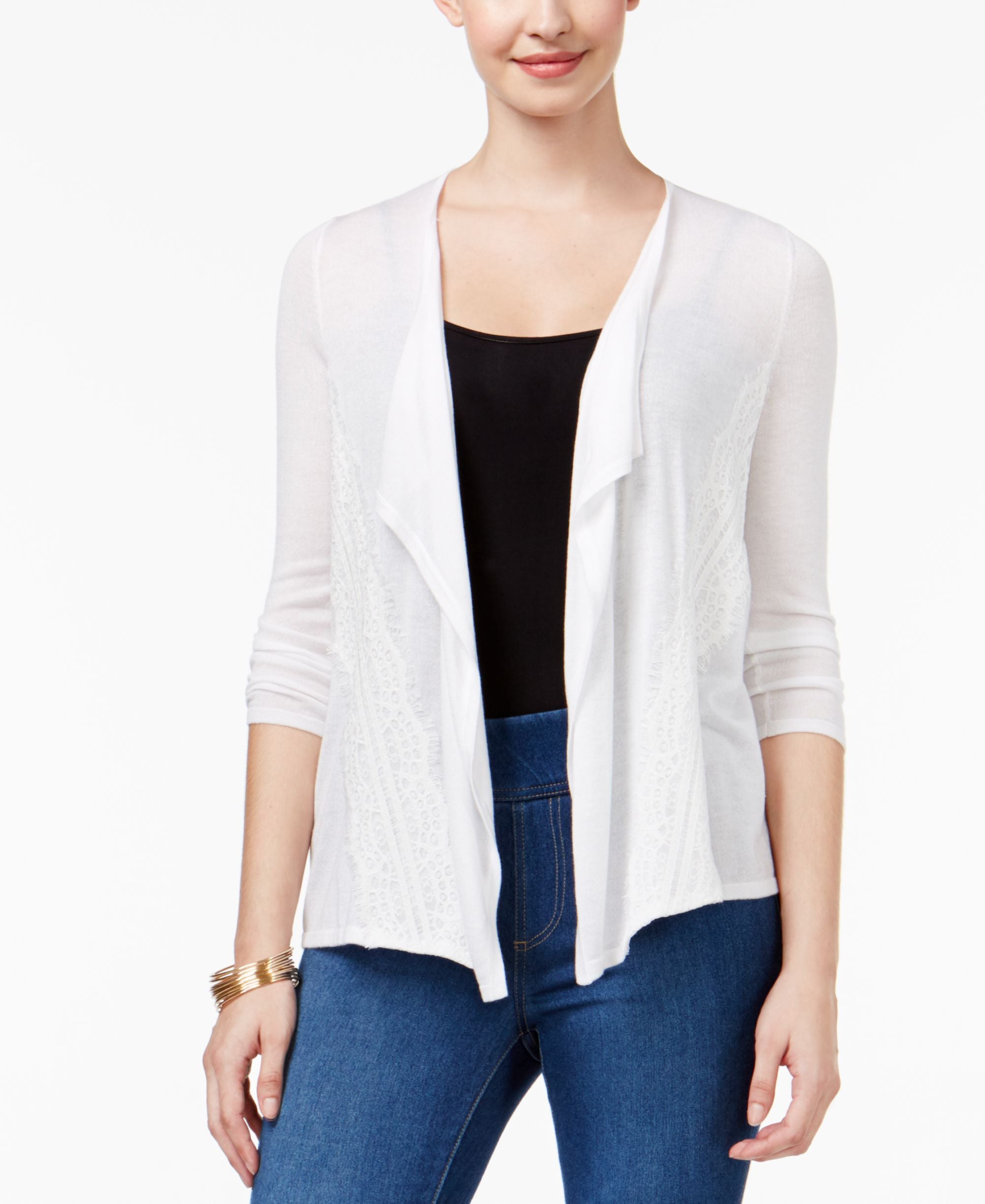 Thalia Sodi Lace Trim Cardigan