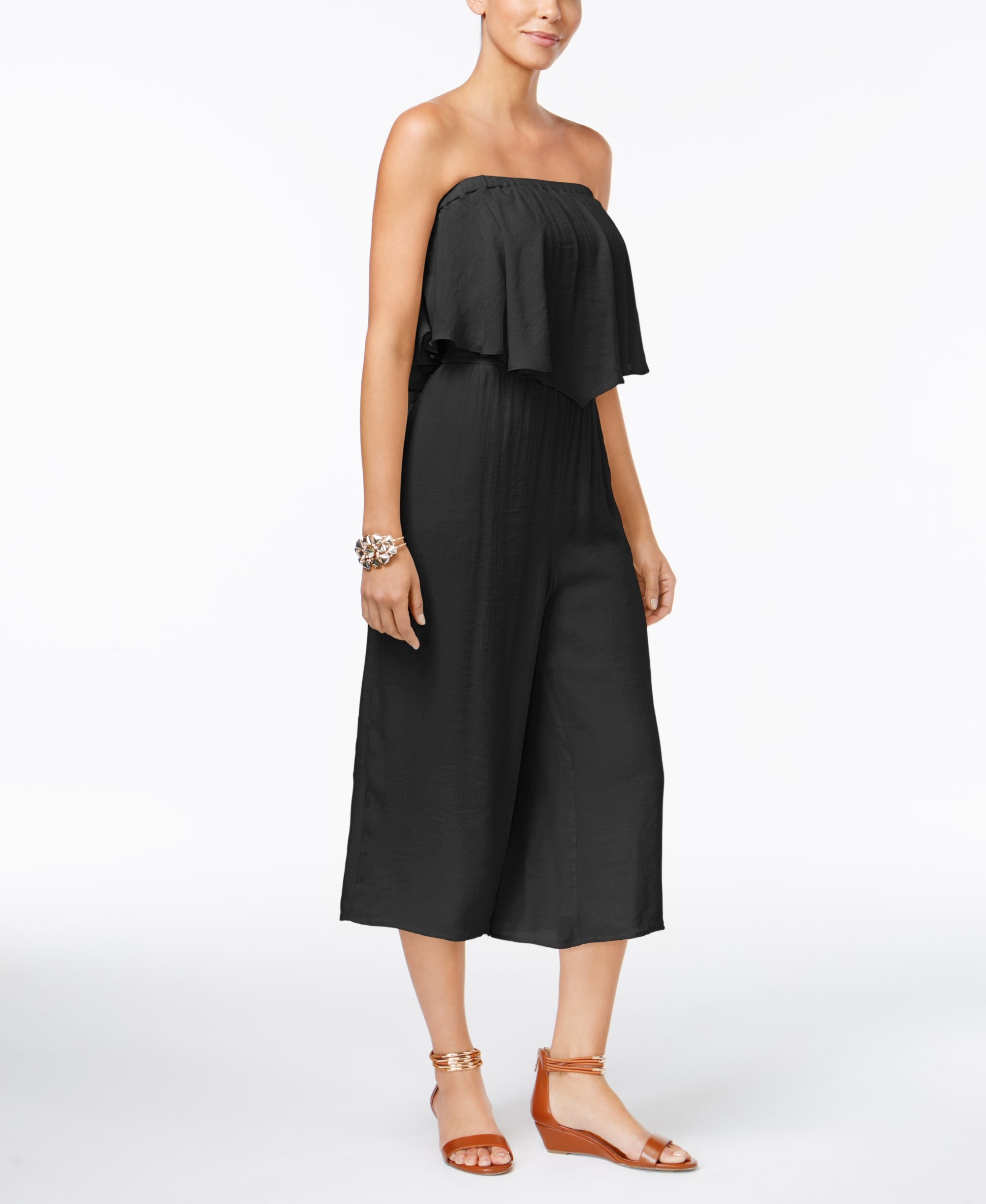 Strapless Wide-Leg Jumpsuit