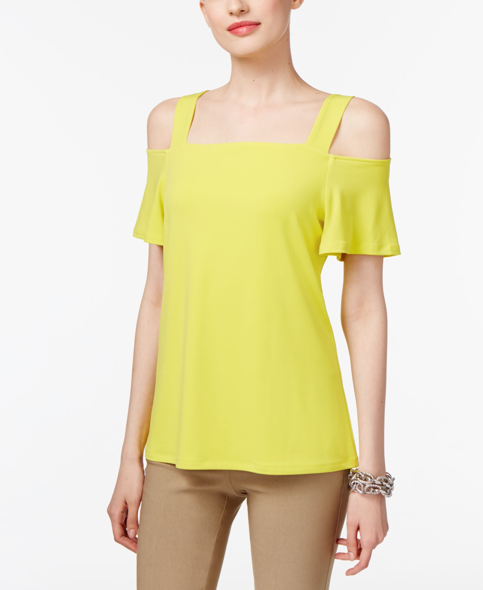 INC International Concepts Popsicle Cold Shoulder Top