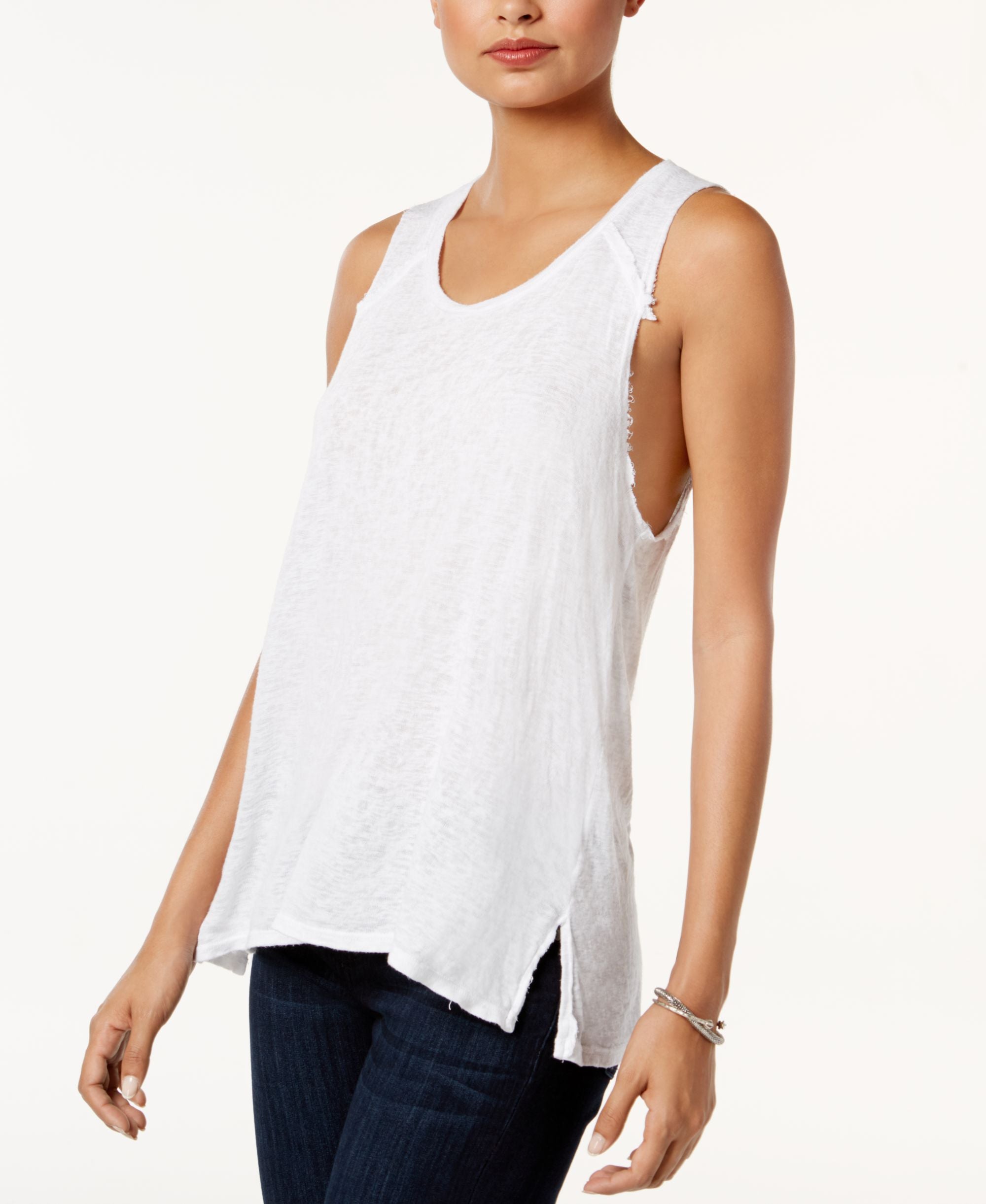 Project Social T James Raw Edge Cotton Tank Top