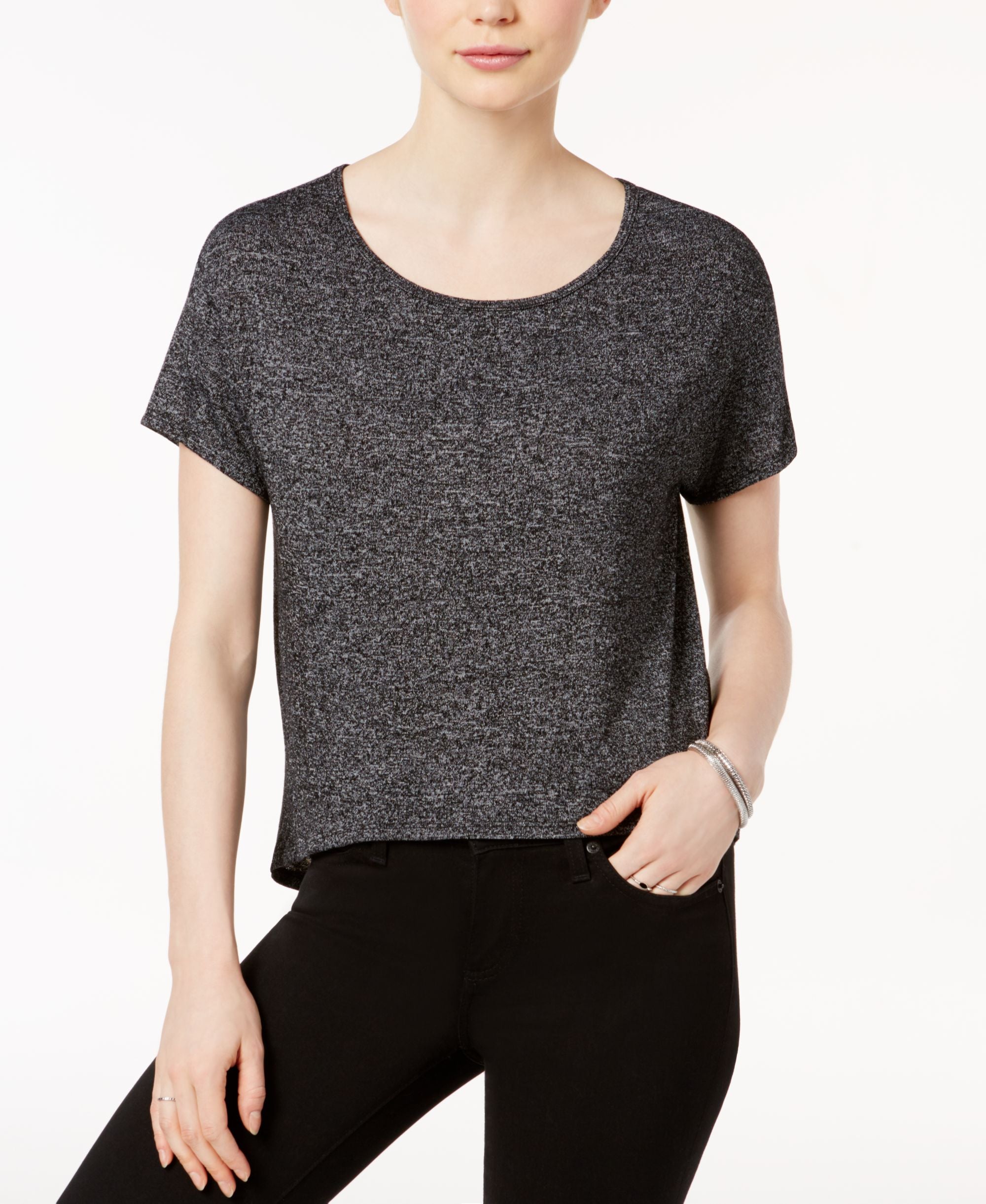 BAR III High Low Zip Back T-Shirt