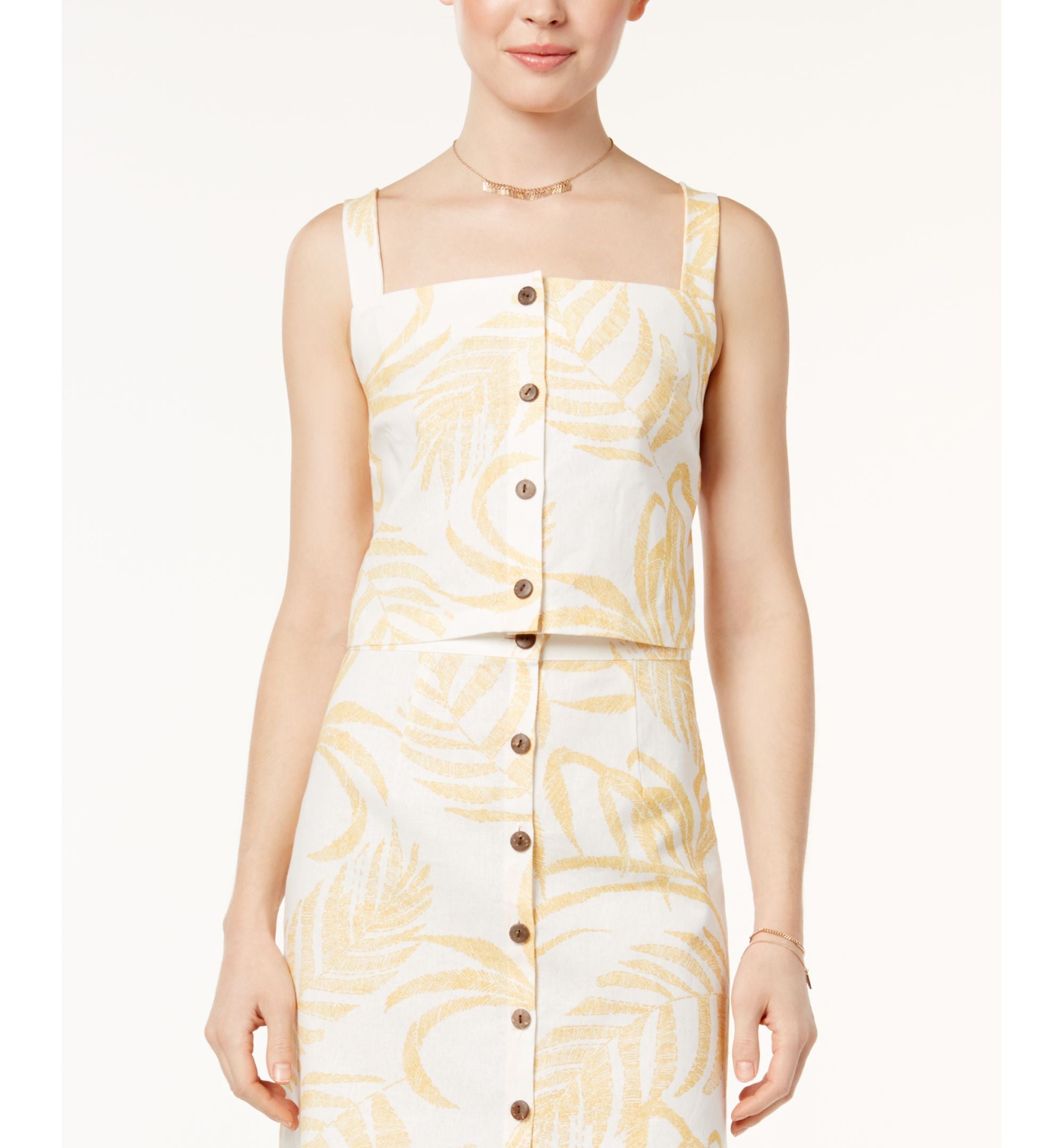 Minkpink Paradise Button Front Crop Top