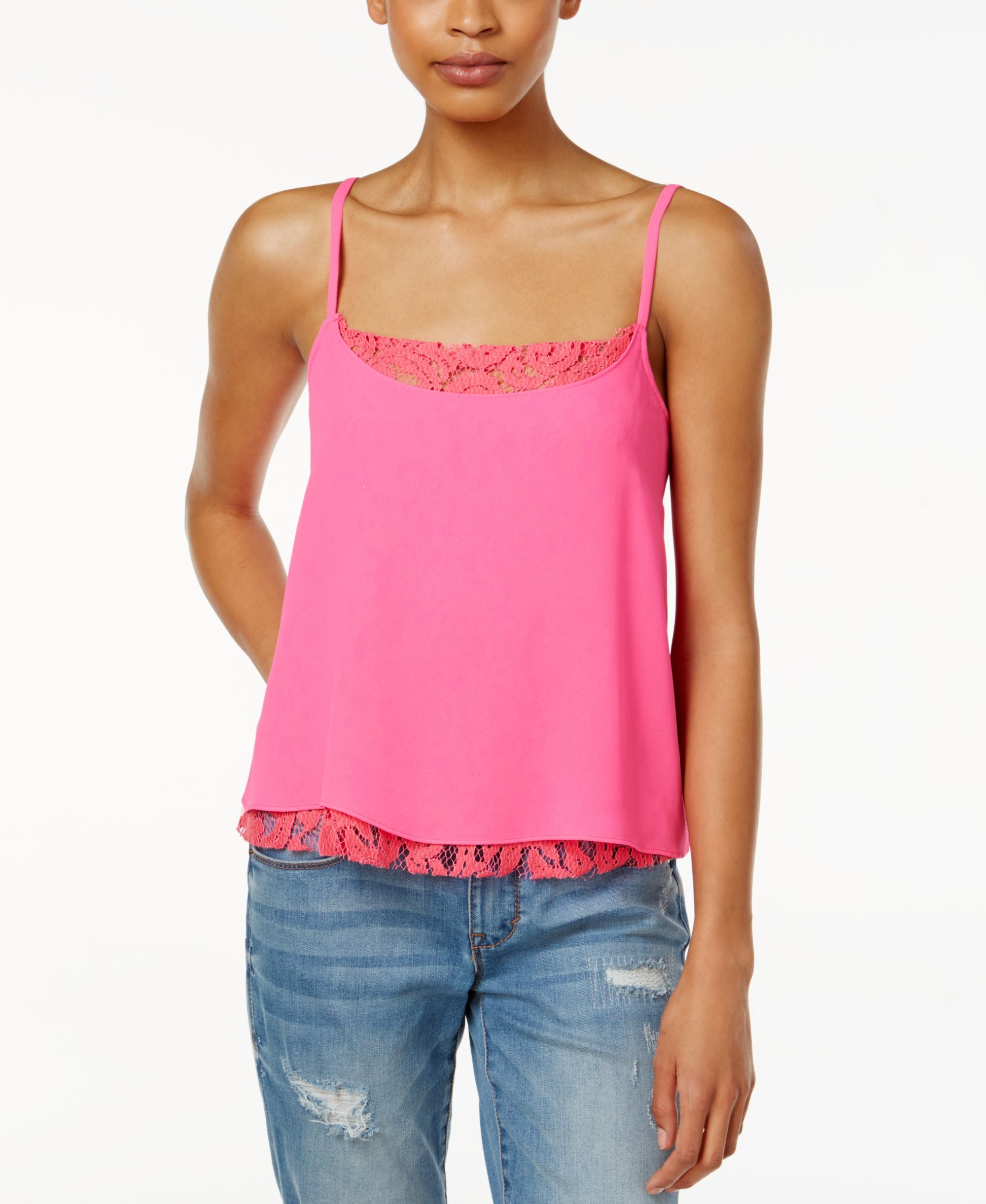 Rachel Rachel Roy Lace Trim Layered Camisole