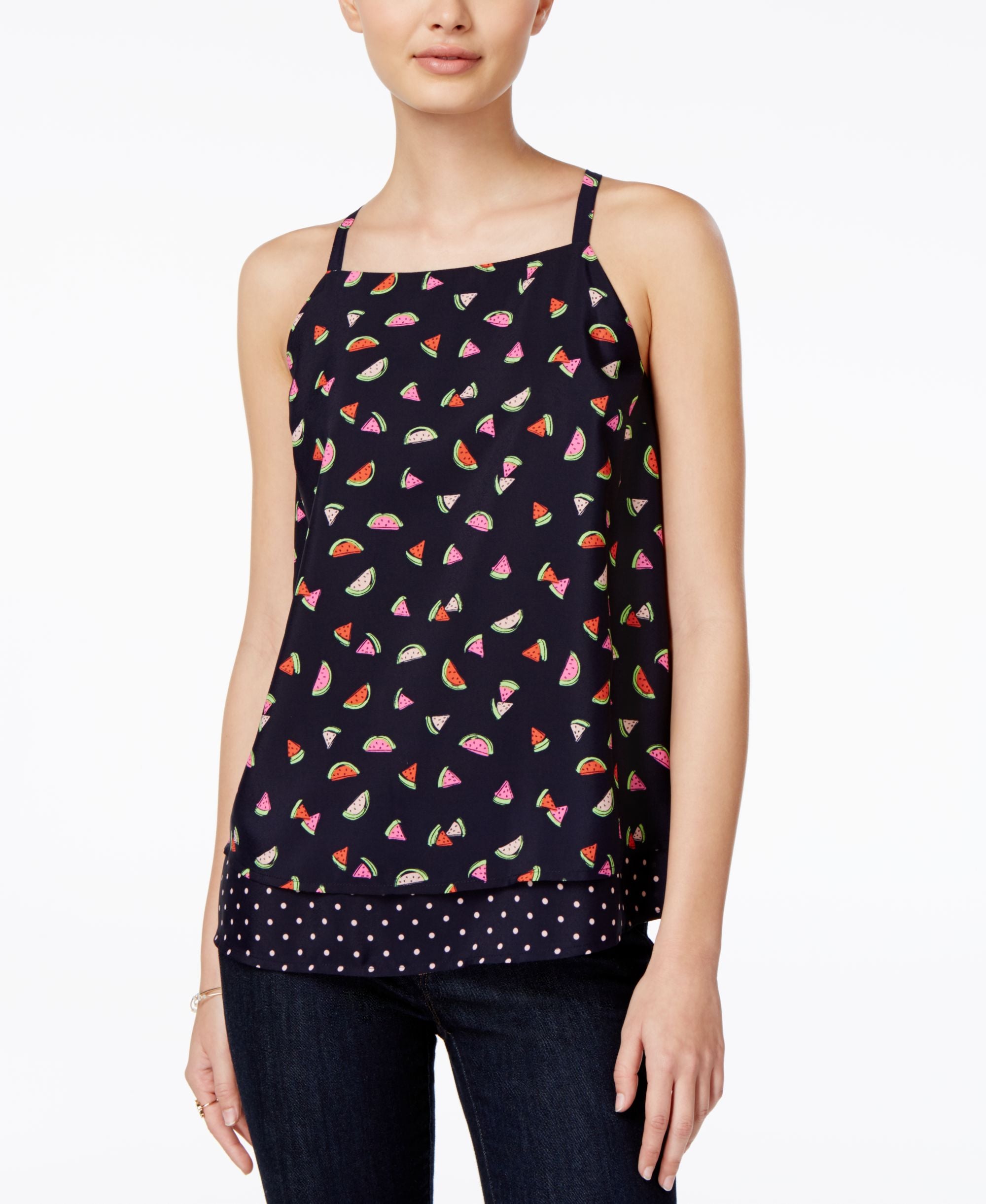 Maison Jules Printed Layered Look Top