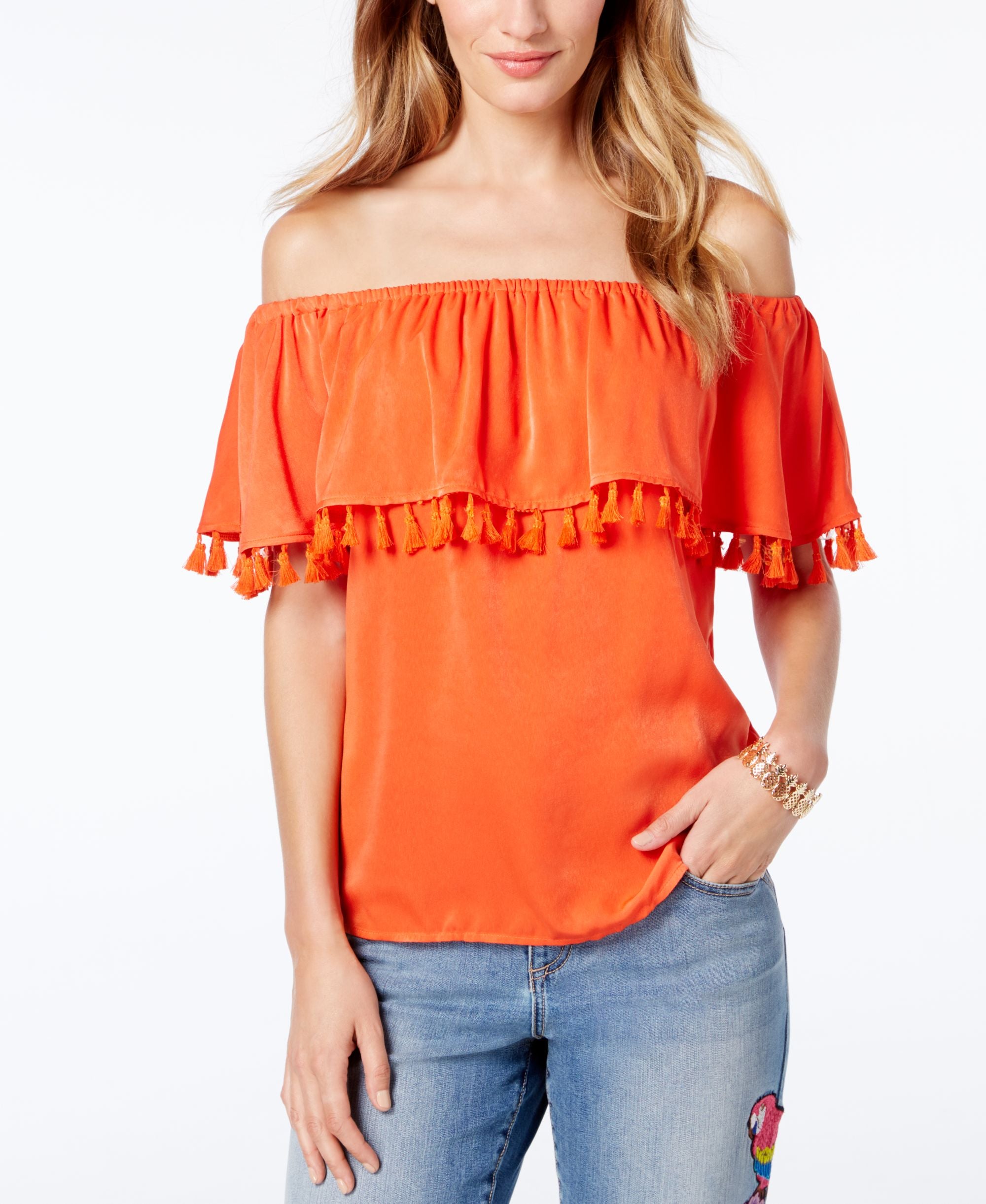 INC International Concepts Popsicle Off The Shoulder Top