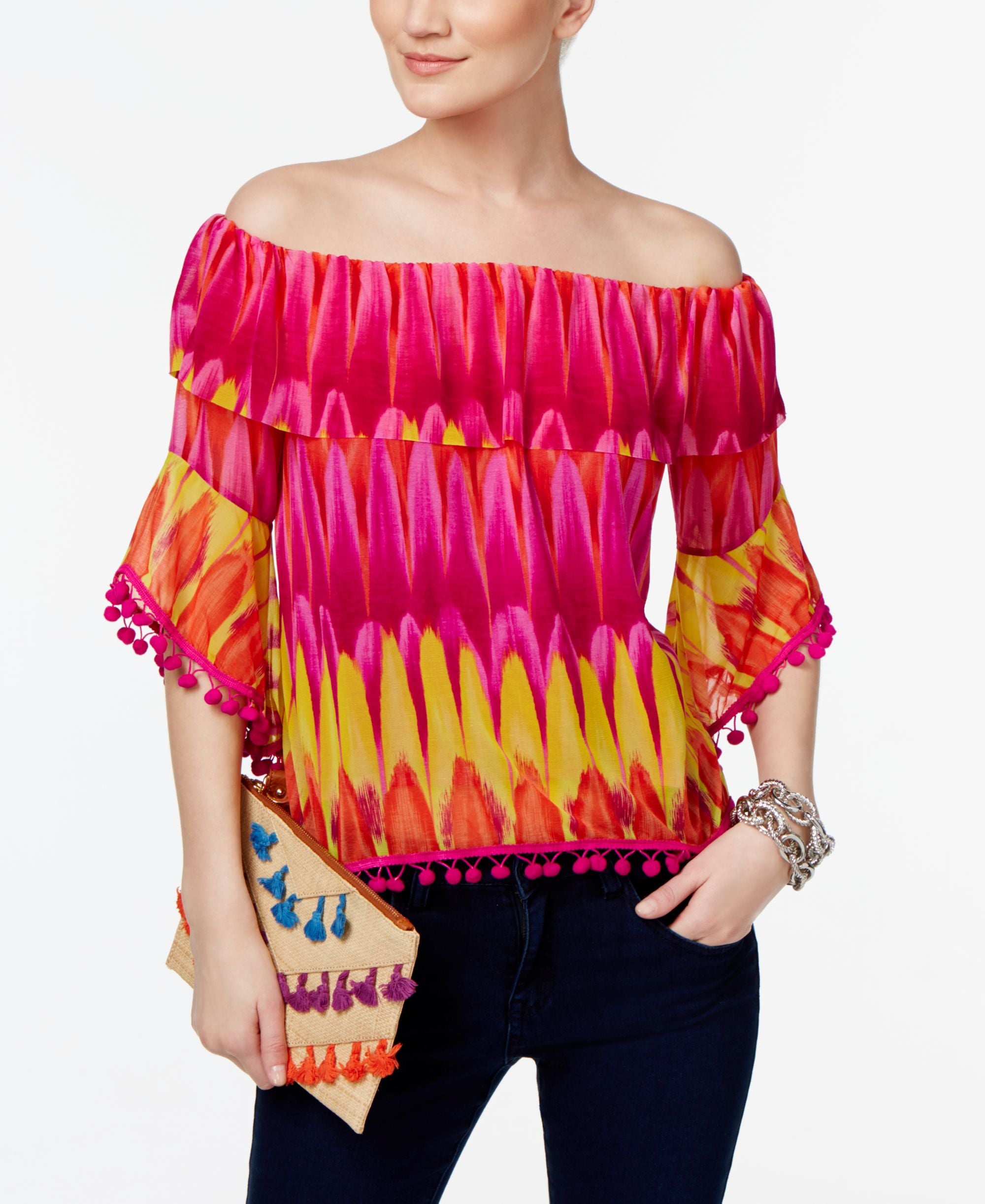 INC International Concepts Popsicle Off The Shoulder Top
