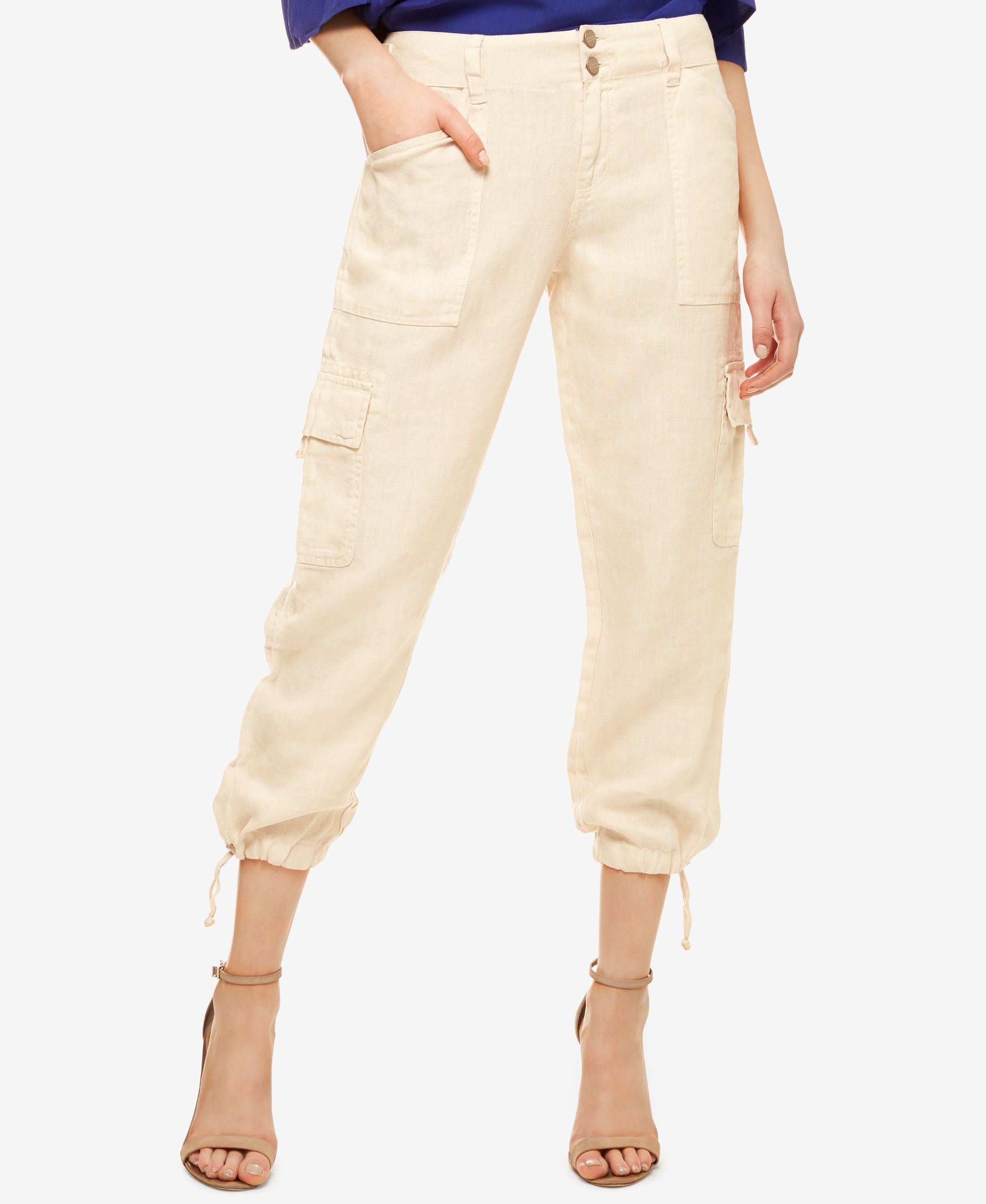 Sanctuary Linen Cropped Cargo Pants