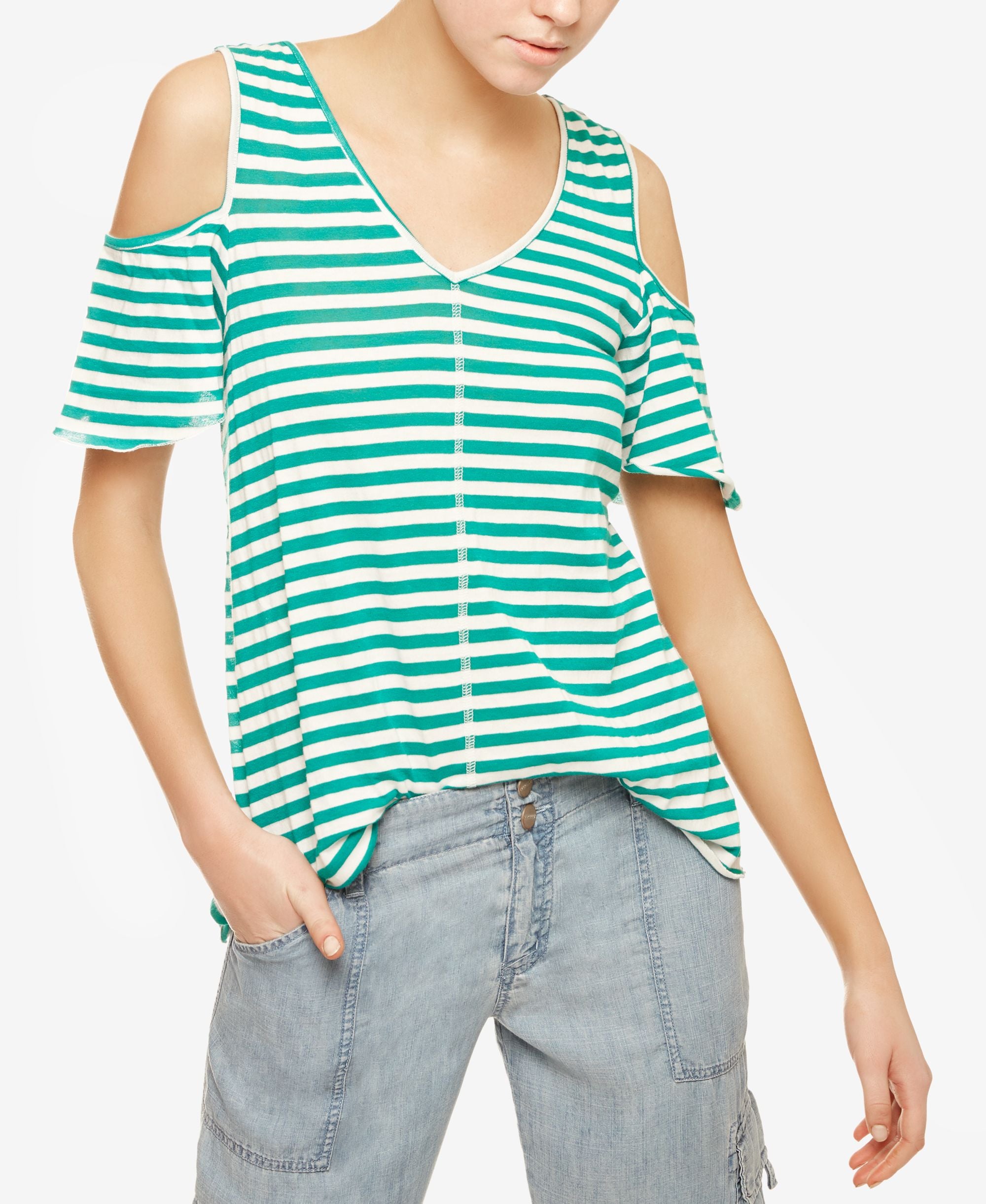 Sanctuary Dahlia Cotton Cold Shoulder Top