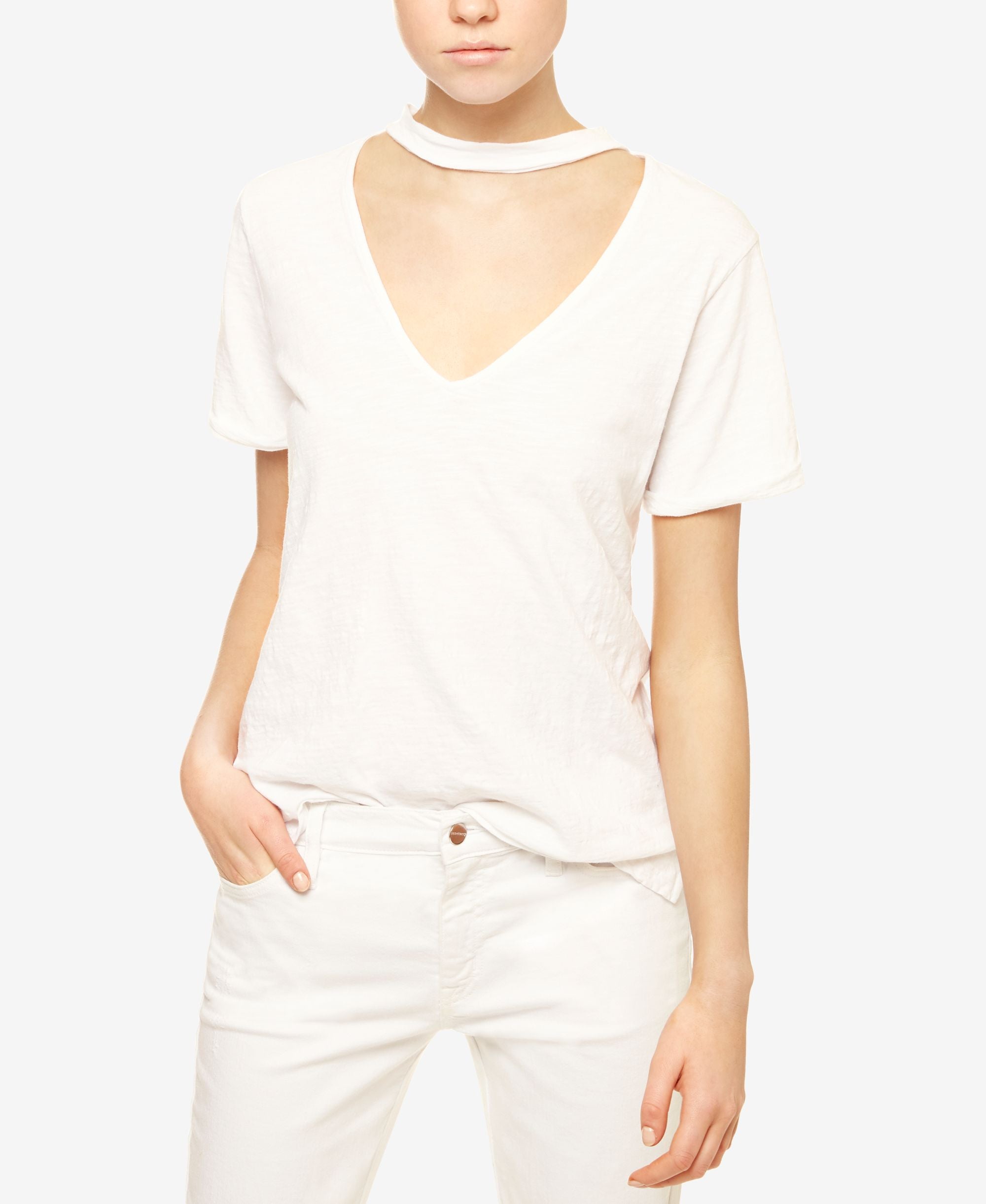 Sanctuary V Neck Choker T-Shirt