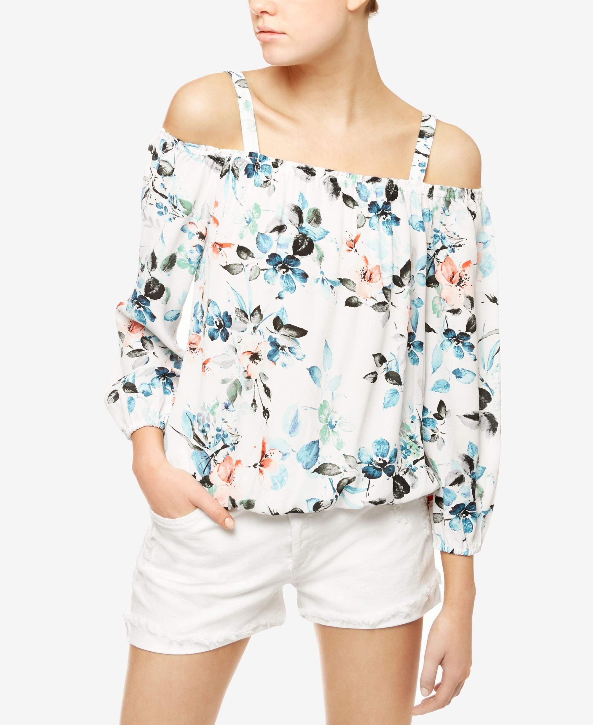 Sanctuary Tori Floral Print Off The Shoulder Top
