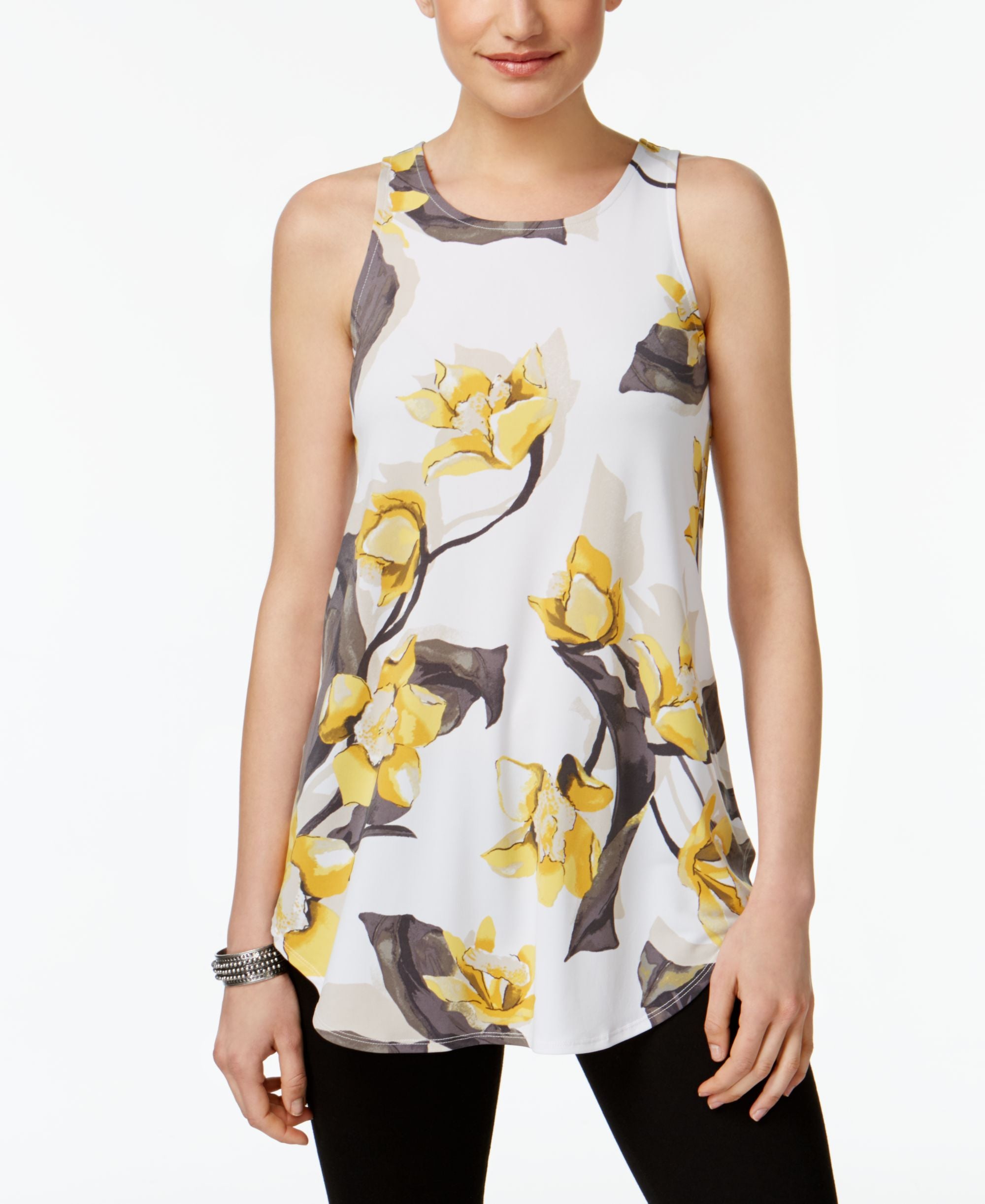 Alfani Petite Printed Swing Top