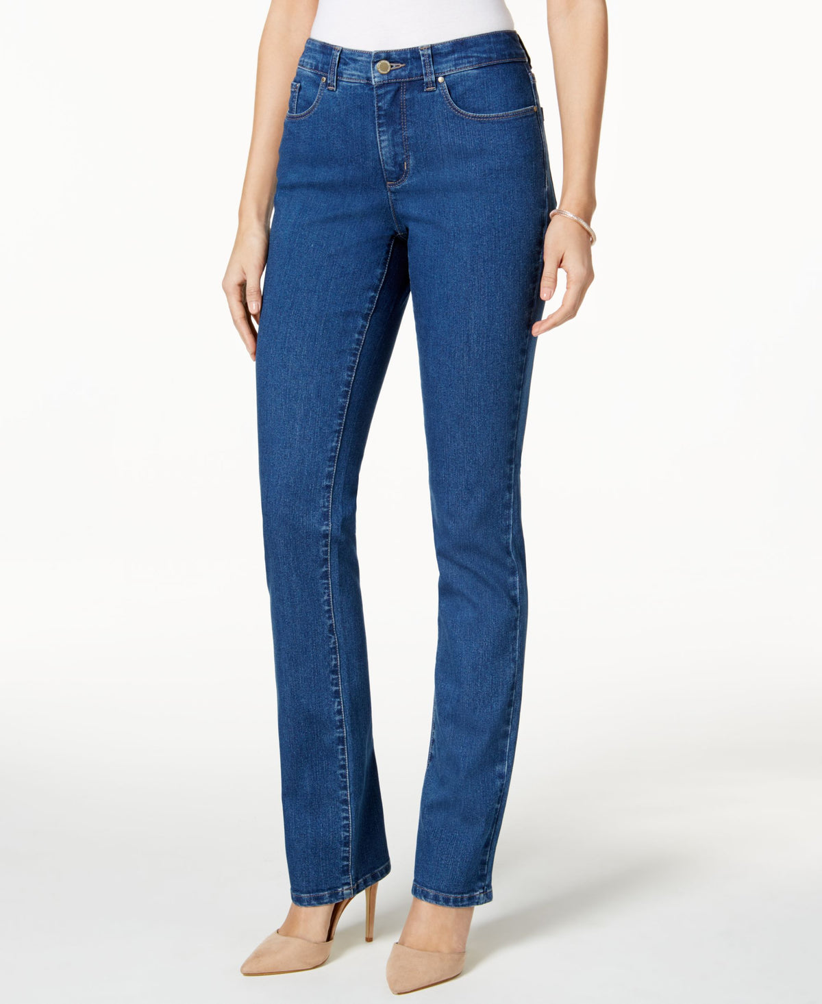 Charter Club Womens Lexington Tummy Control Straight Leg Jeans