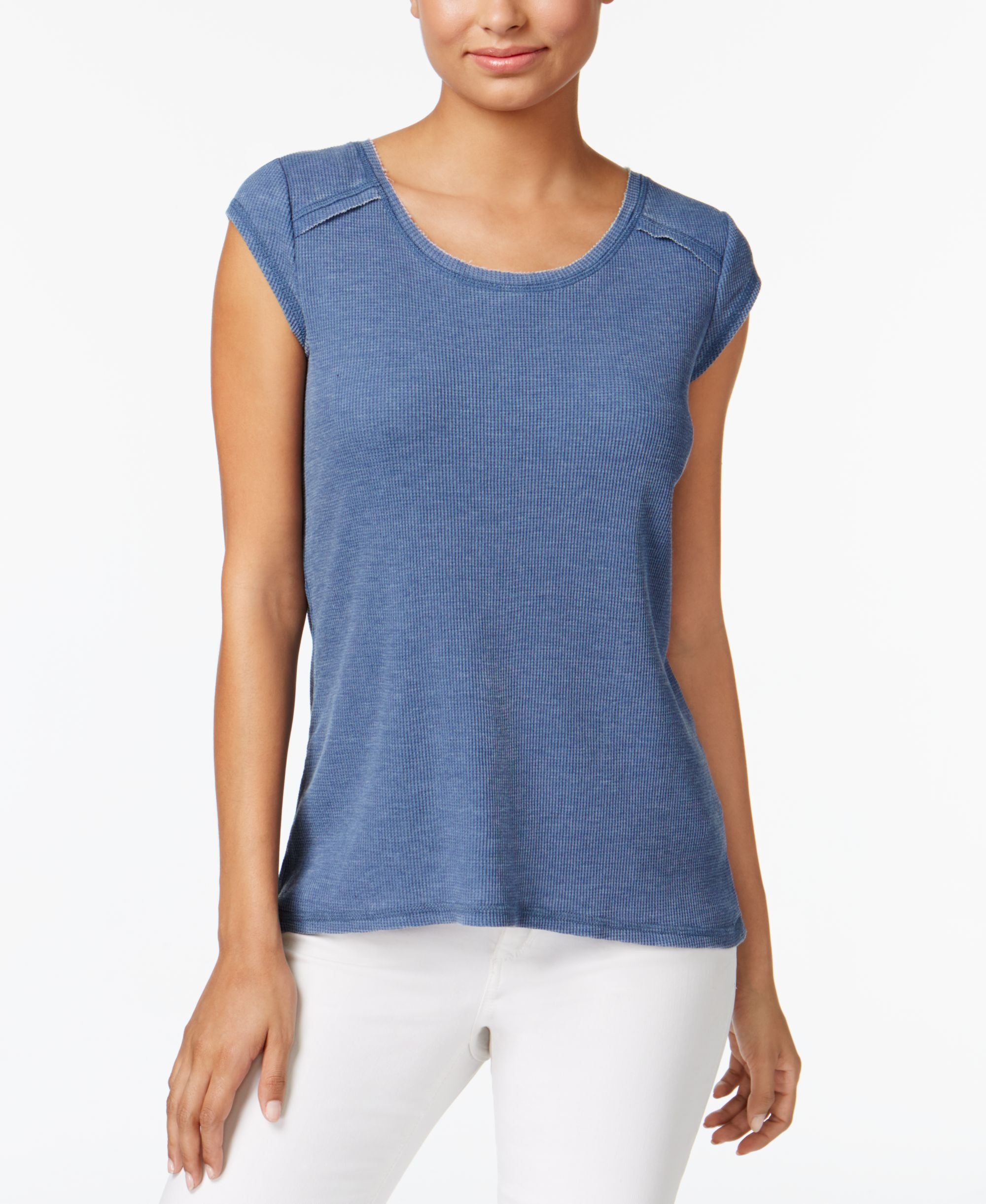 G.h. Bass Co. Waffle Ruffle Trim Top
