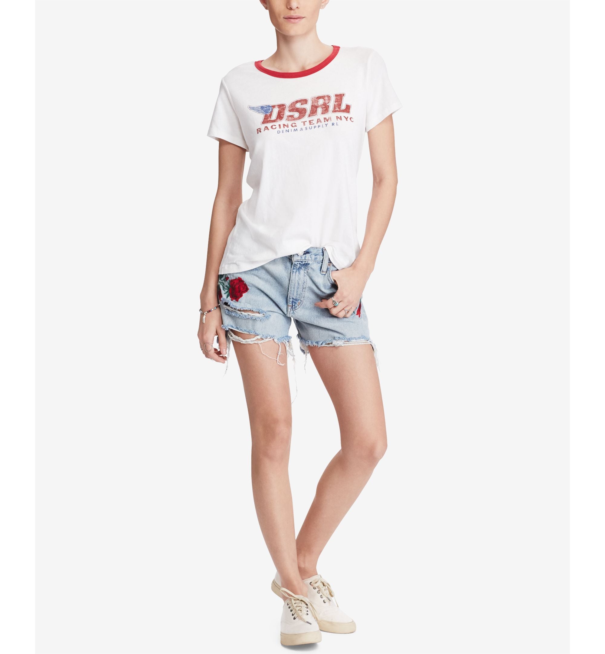 Denim Supply Ralph Lauren Graphic Print Cotton T-Shirt
