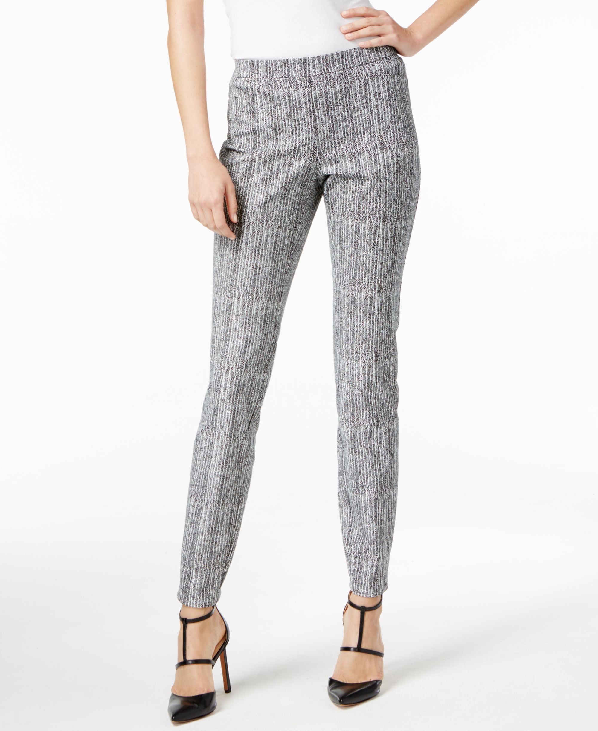 Alfani Petite Printed Skinny Pants